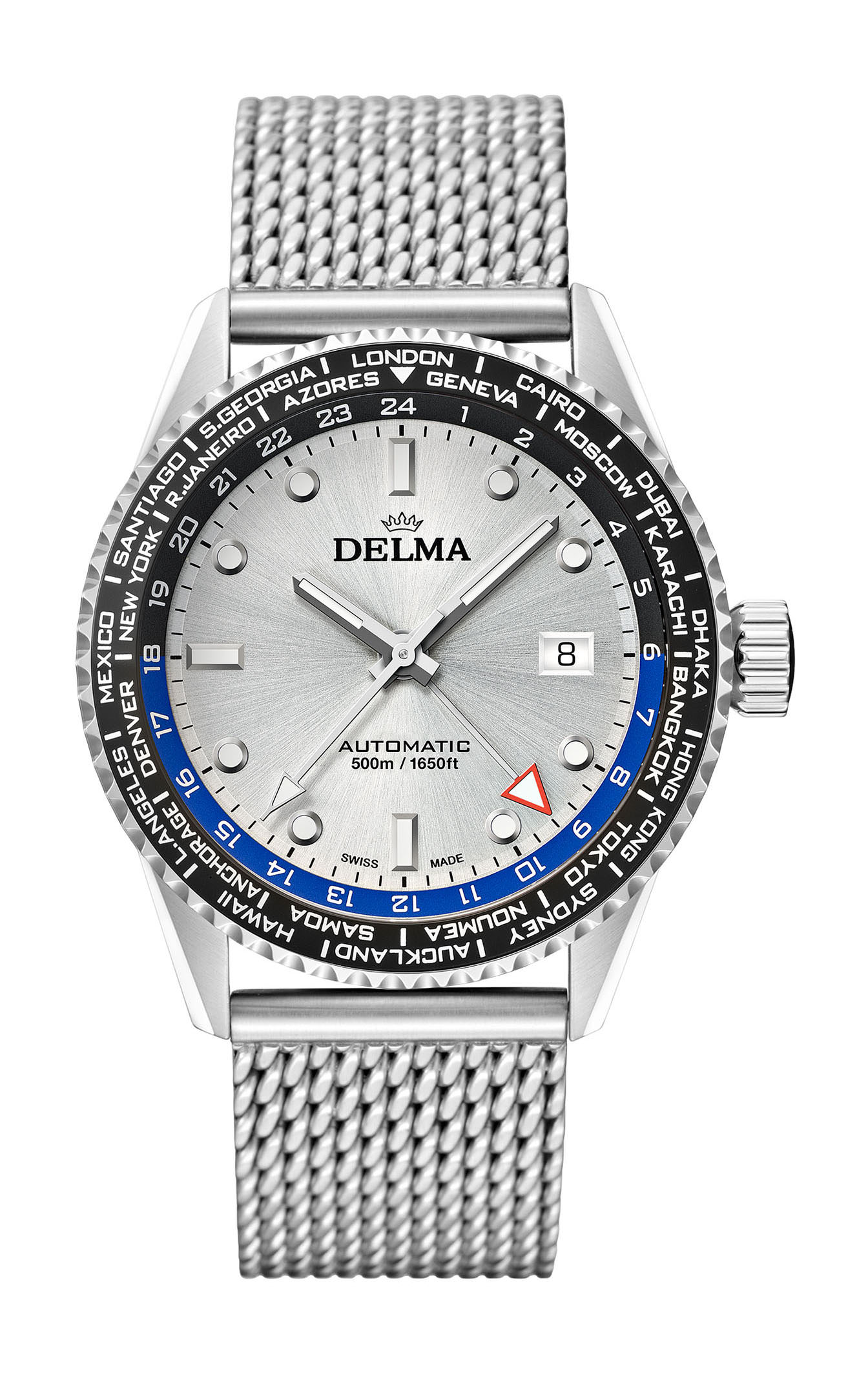 Delma Cayman Worldtimer Automatic luxury timepiece - detailed view
