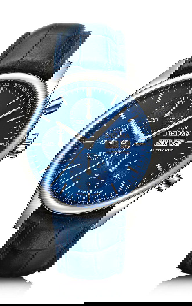 Delma Heritage Chronograph luxury timepiece - detailed view
