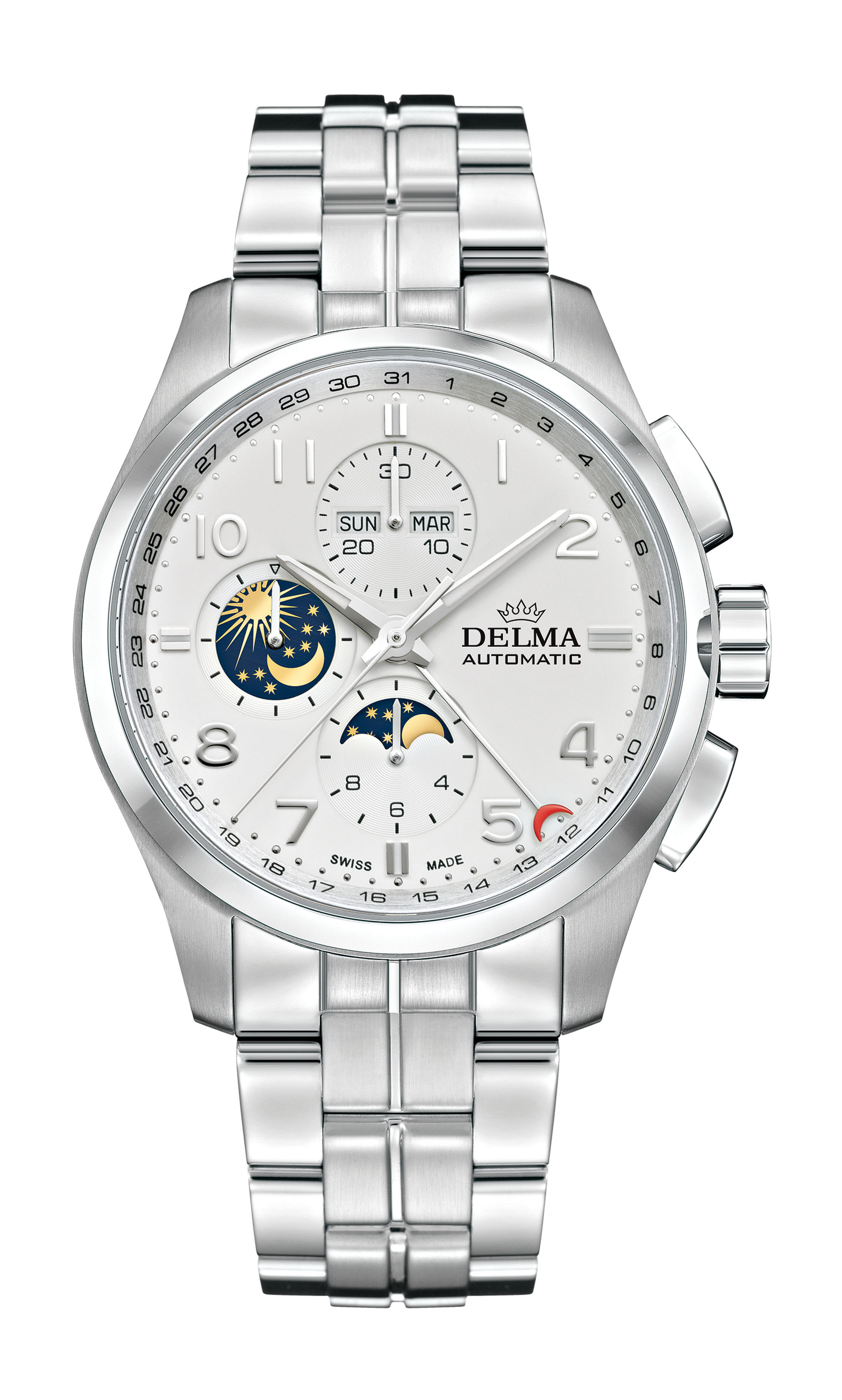 Delma Klondike Moonphase luxury timepiece - detailed view