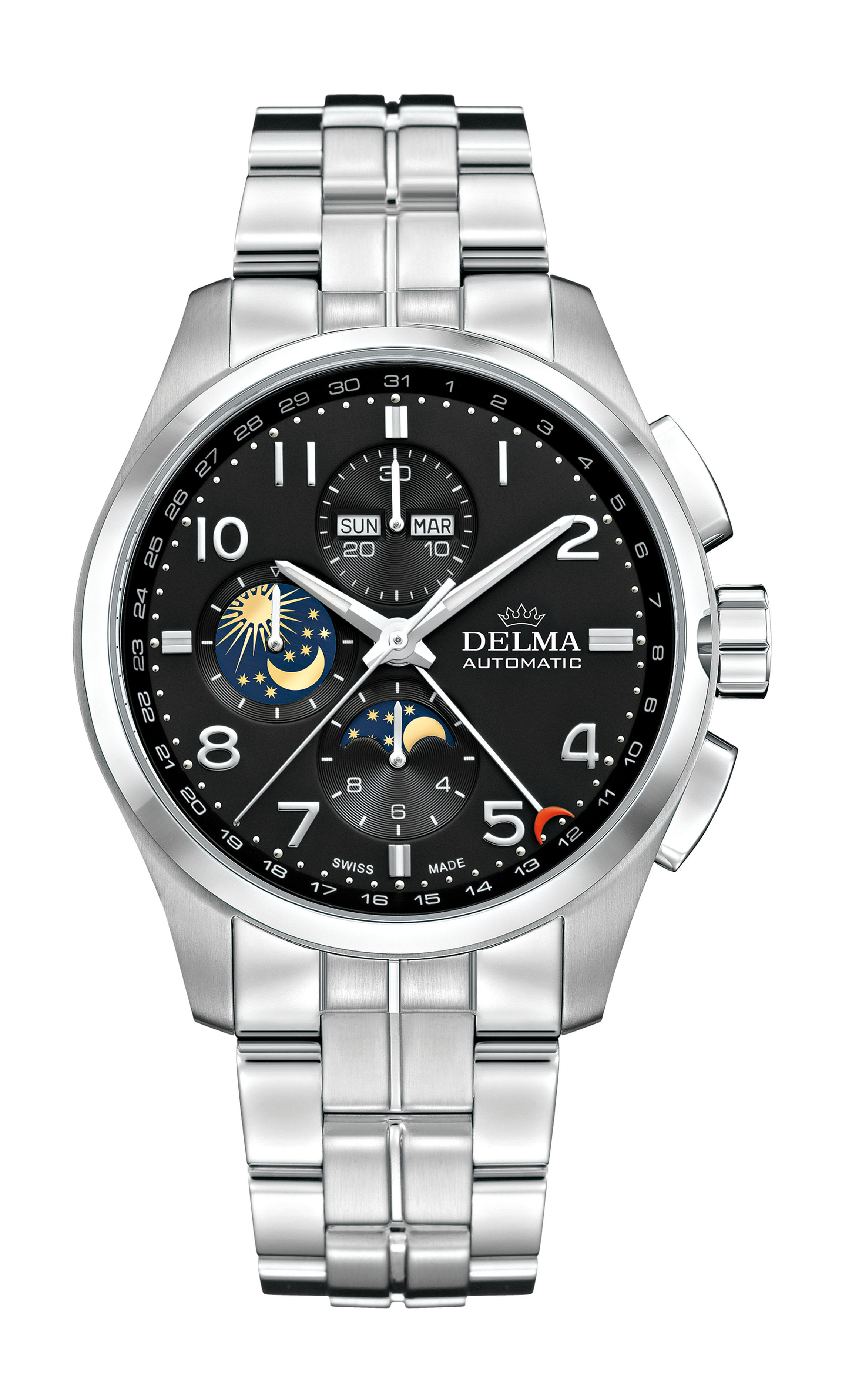 Delma Klondike Moonphase luxury timepiece - detailed view