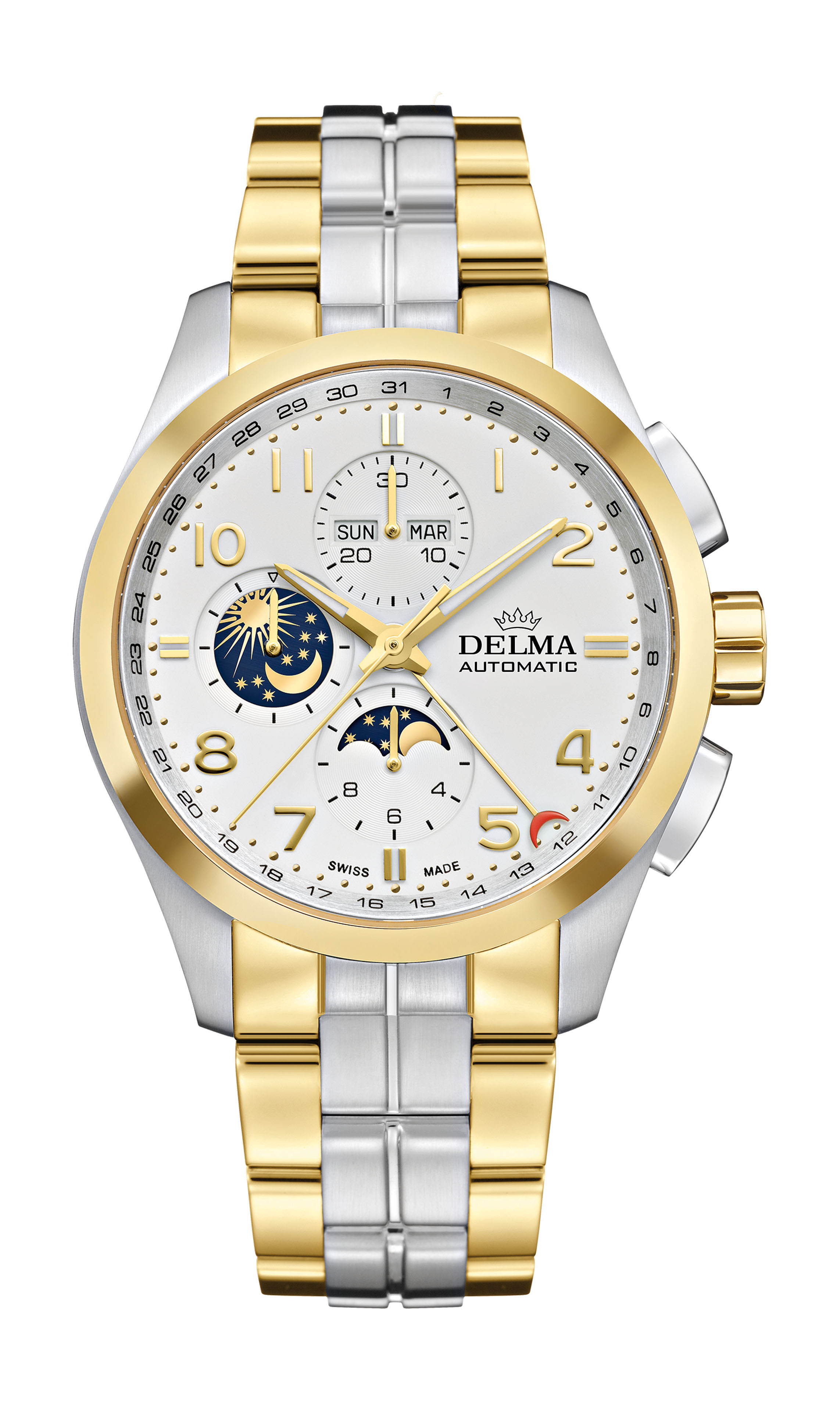 Delma Klondike Moonphase luxury timepiece - detailed view