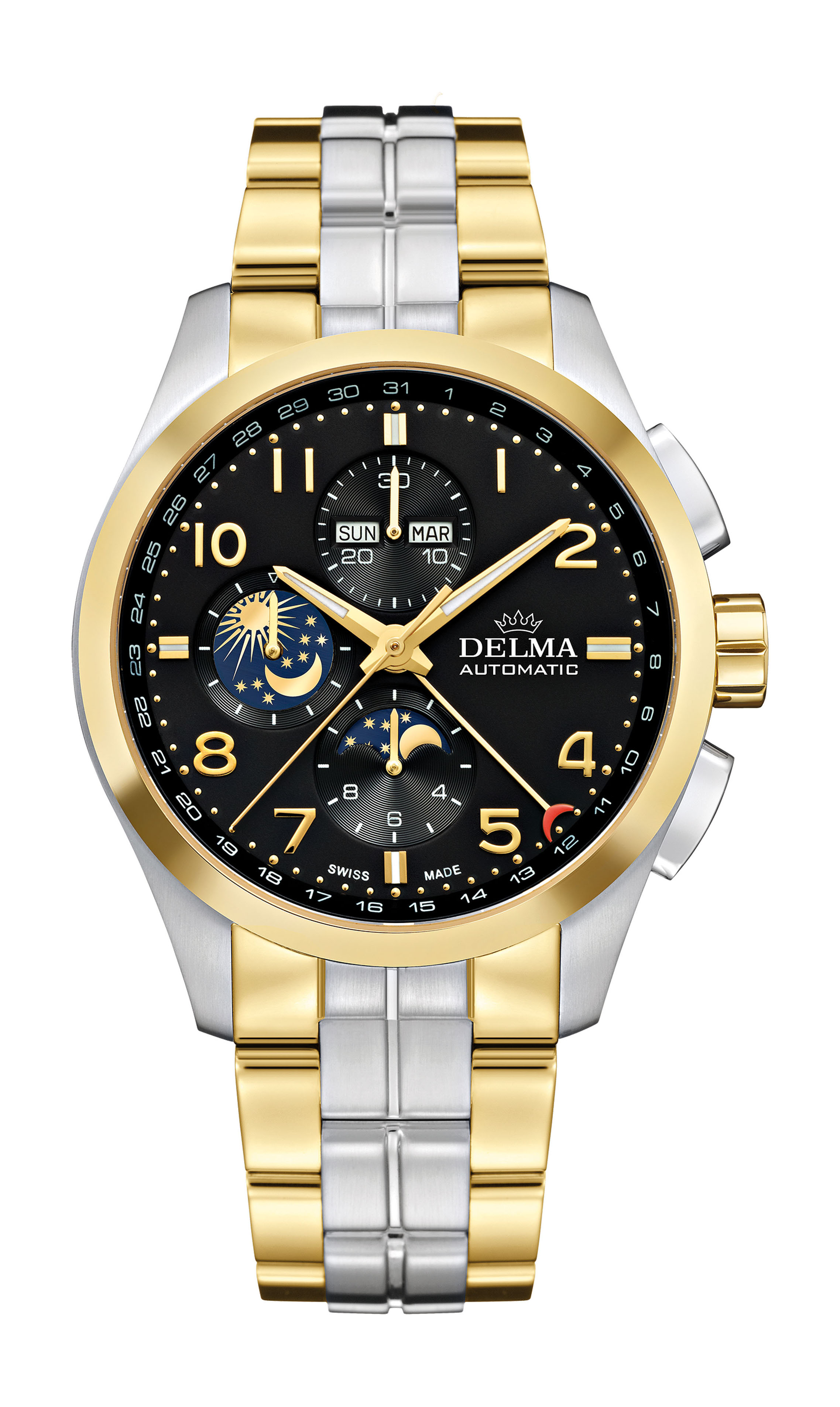 Delma Klondike Moonphase luxury timepiece - detailed view