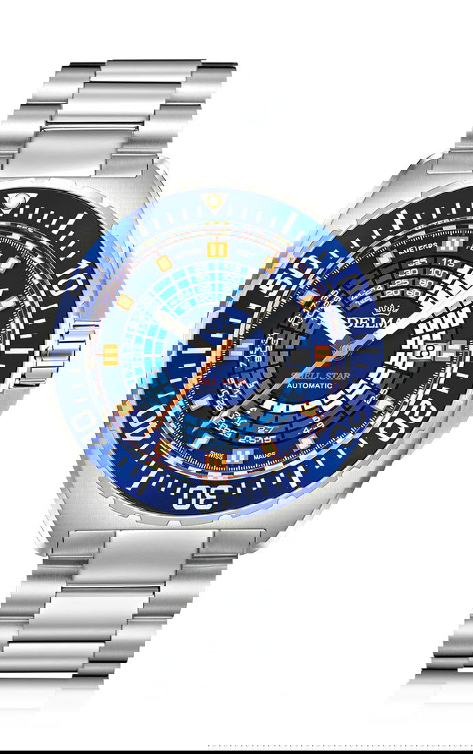 Delma Shell Star Decompression Timer luxury timepiece - detailed view