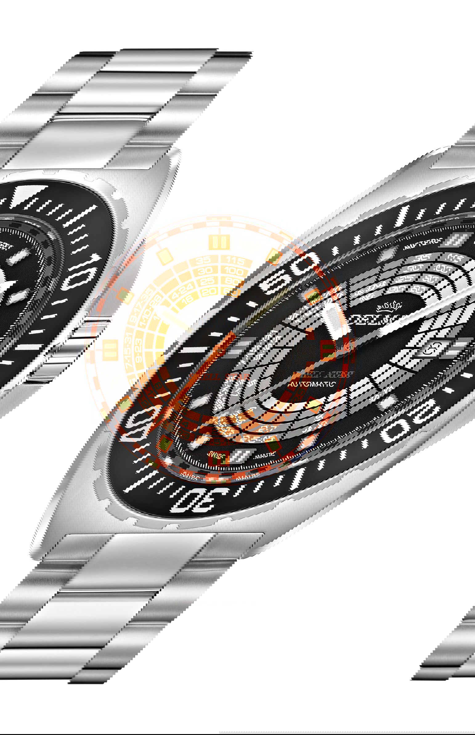 Delma Shell Star Decompression Timer luxury timepiece - detailed view