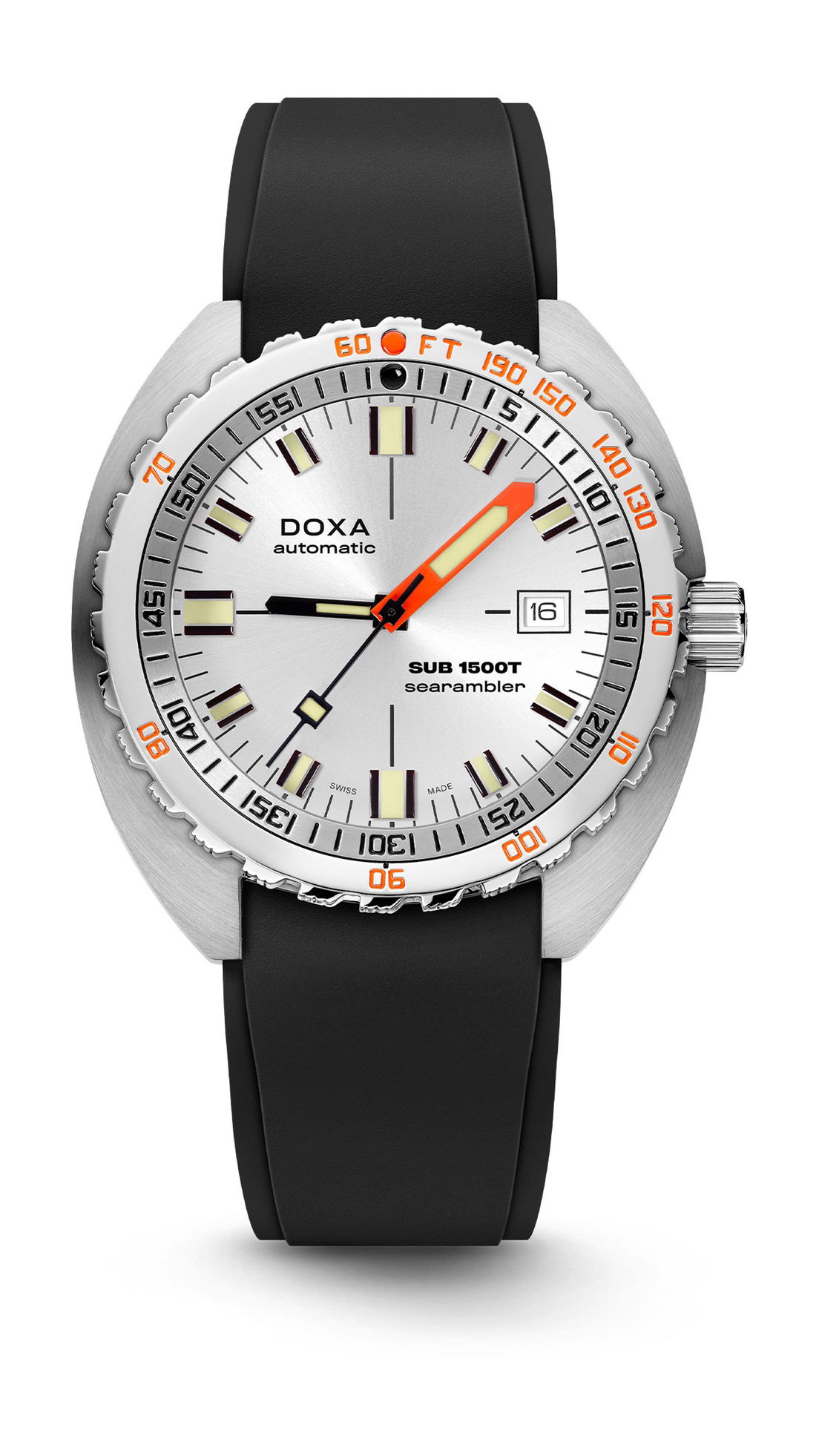 Doxa SUB 1500T Searambler luxury timepiece - detailed view
