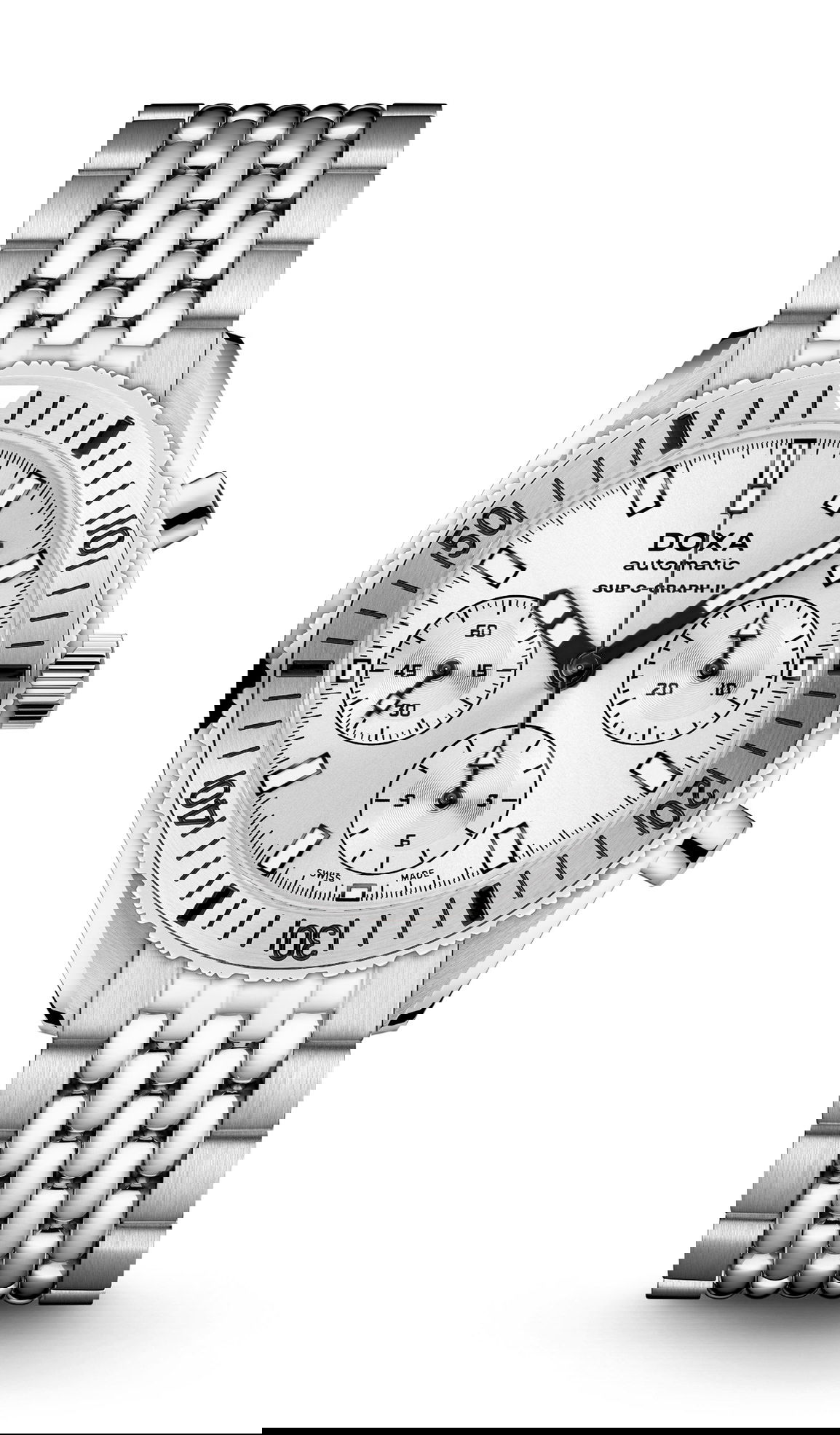 Doxa SUB 200 C-Graph II Whitepearl luxury timepiece - detailed view