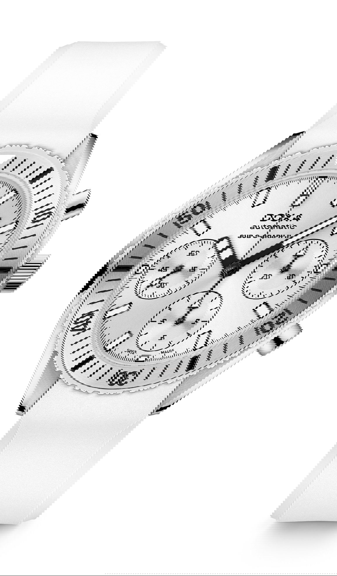Doxa SUB 200 C-Graph II Whitepearl luxury timepiece - detailed view
