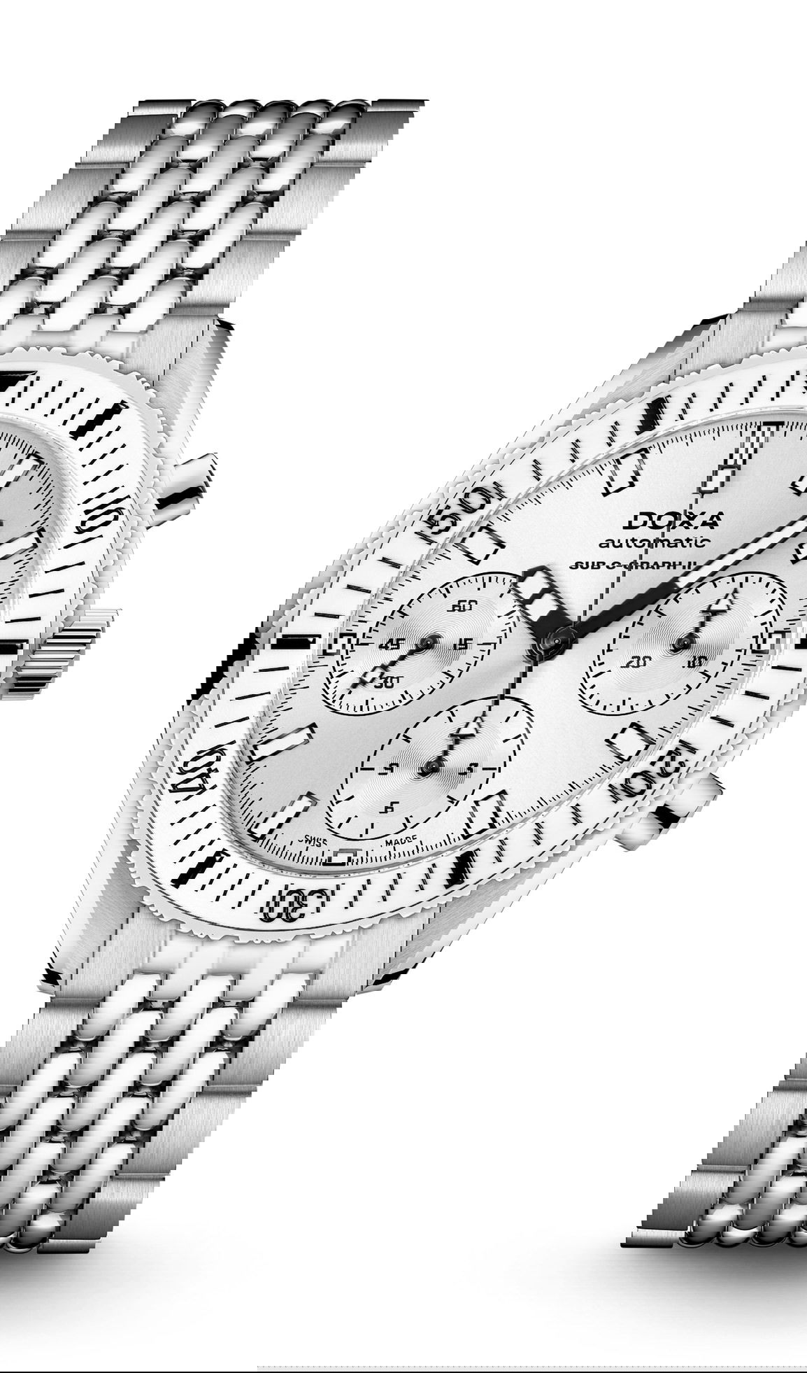 Doxa SUB 200 C-Graph II Whitepearl luxury timepiece - detailed view