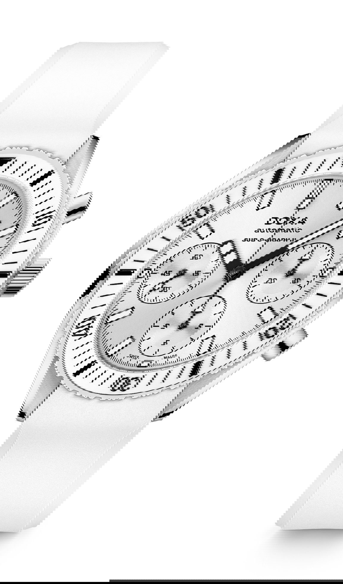 Doxa SUB 200 C-Graph II Whitepearl luxury timepiece - detailed view
