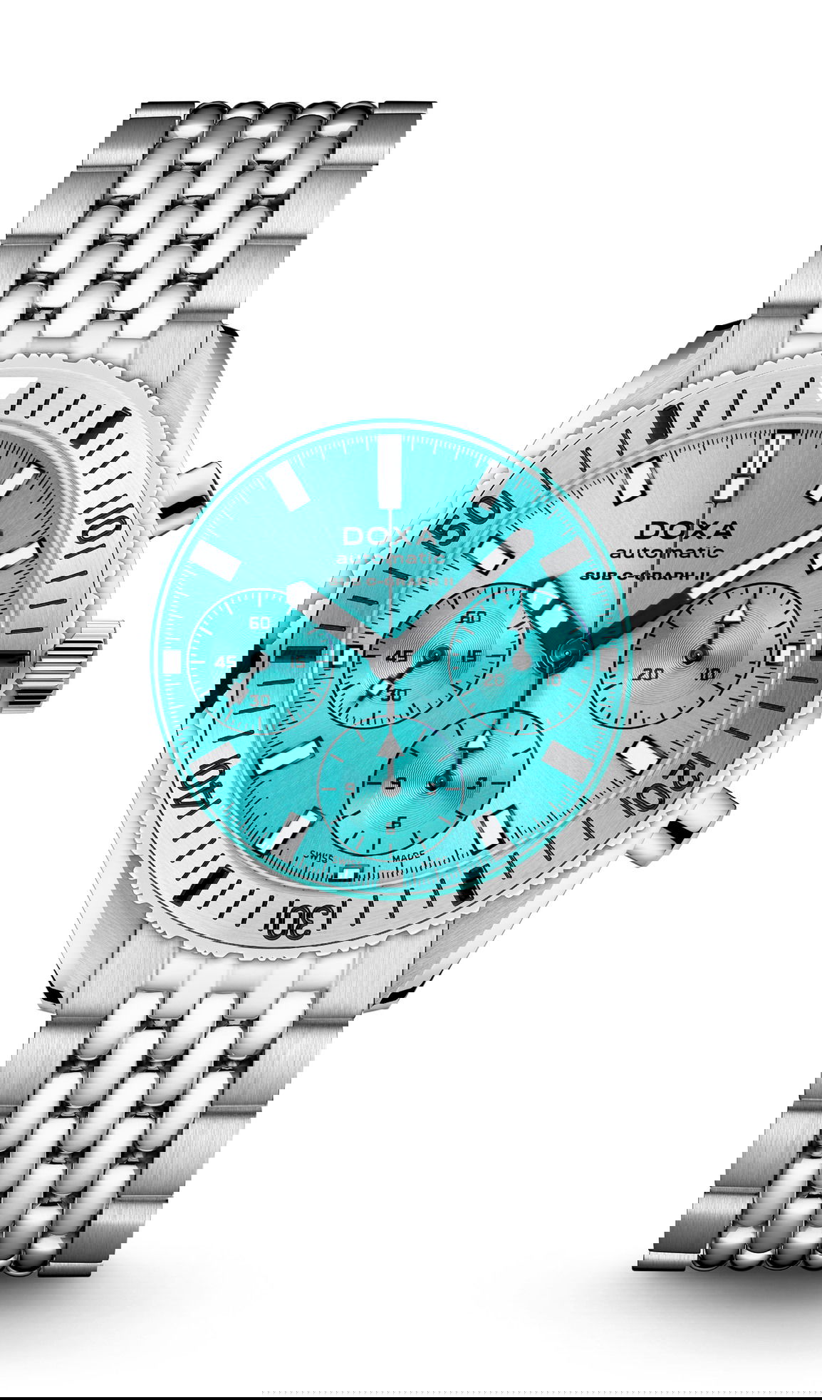 Doxa SUB 200 C-Graph II Aquamarine luxury timepiece - detailed view