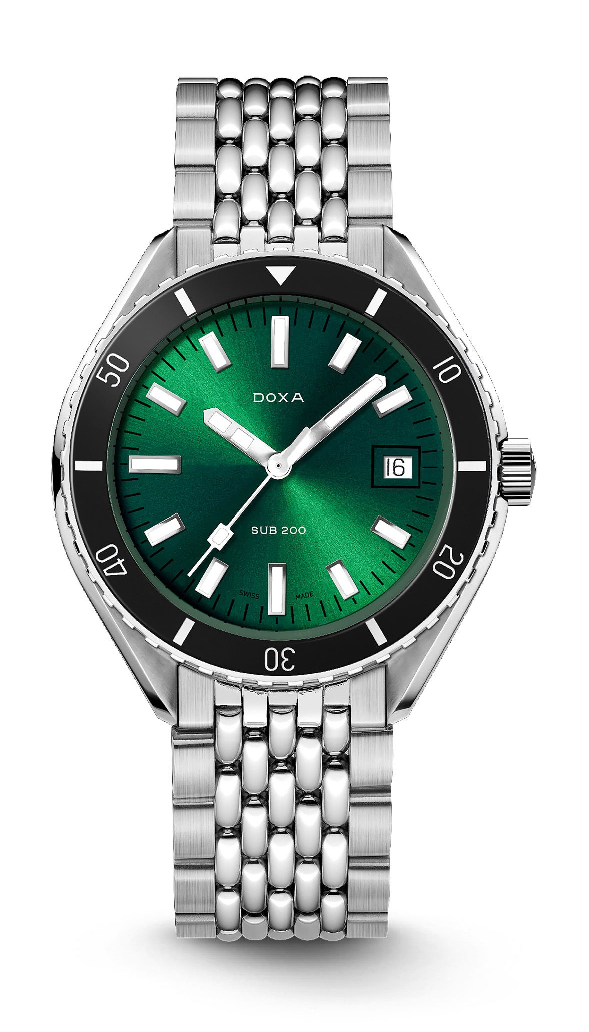 Doxa SUB 200 Sea Emerald luxury timepiece - detailed view