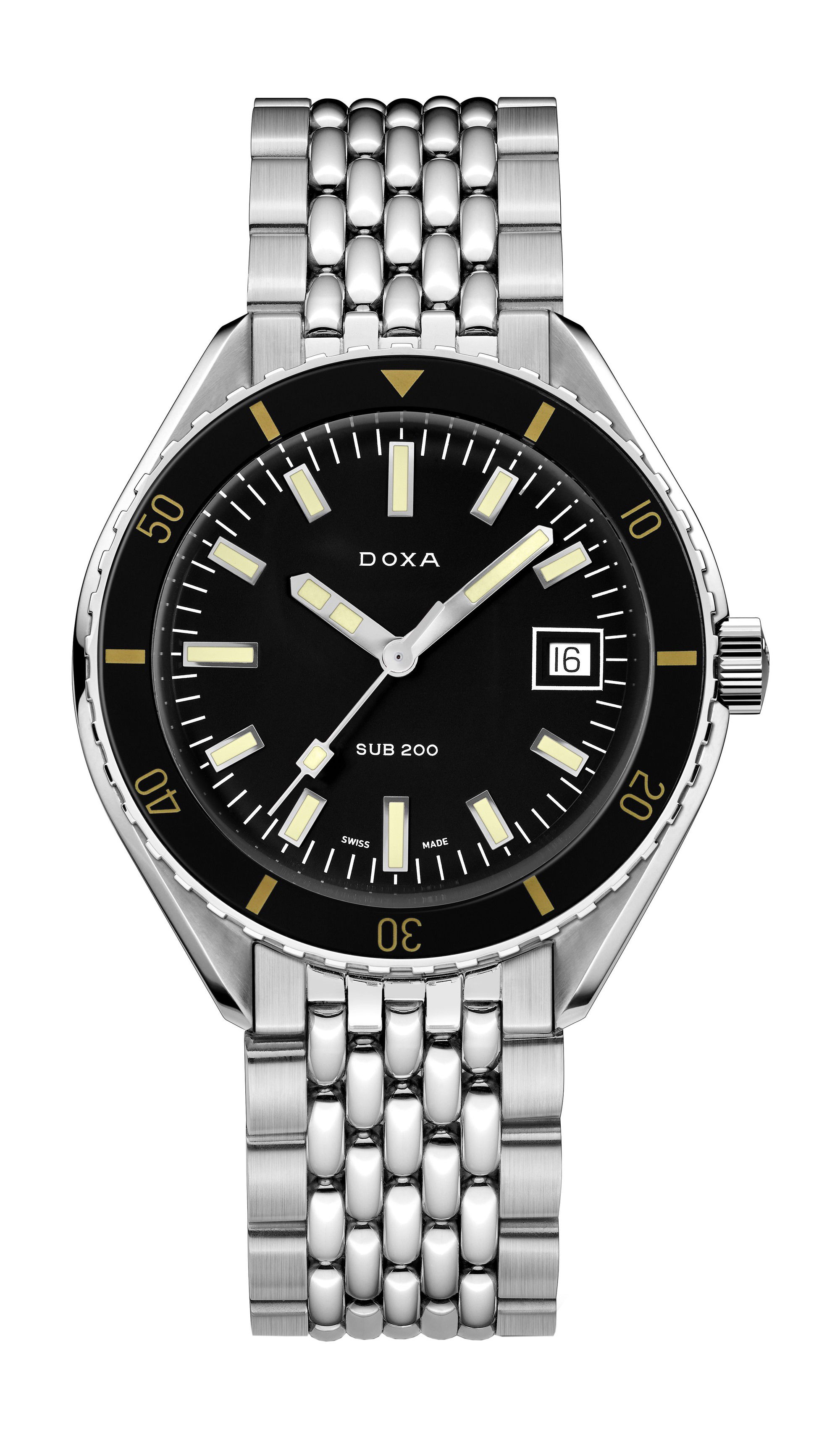Doxa SUB 200 Sharkhunter luxury timepiece - detailed view