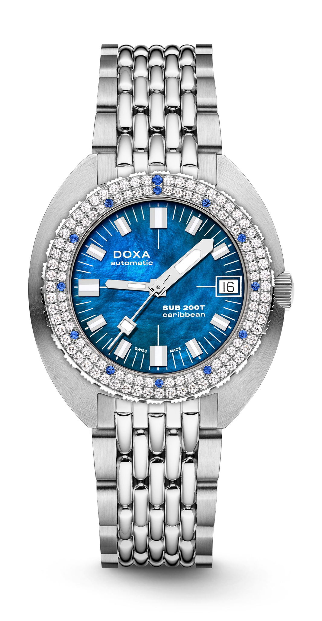 Doxa SUB 200T Diamonds Caribbean luxury timepiece - detailed view