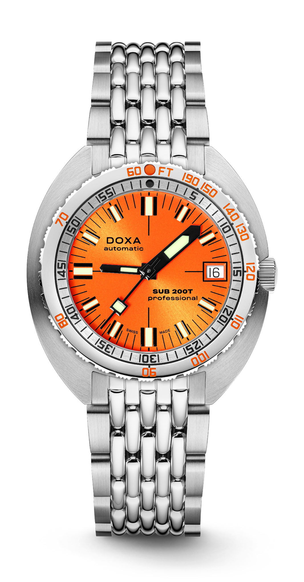 Doxa SUB 200T Professional Sunray luxury timepiece - detailed view