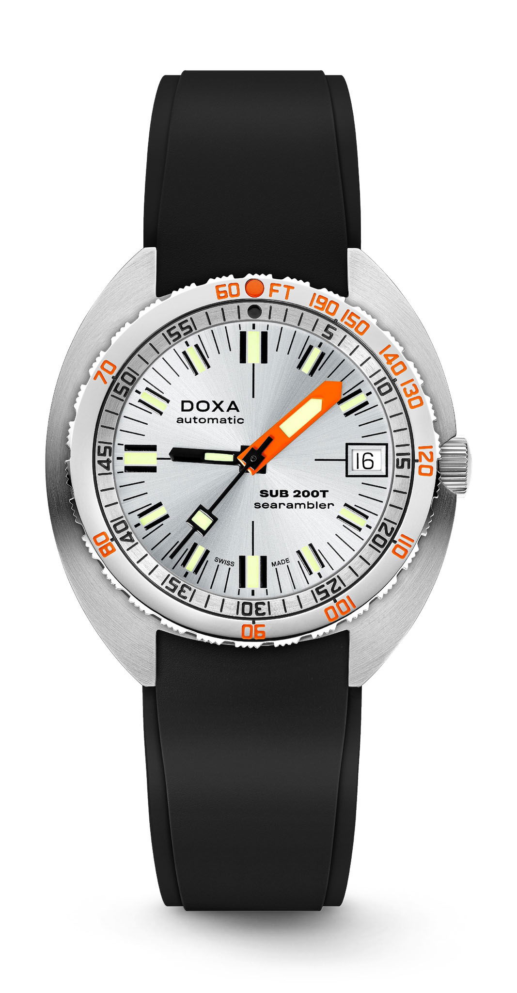 Doxa SUB 200T Searambler Sunray luxury timepiece - detailed view