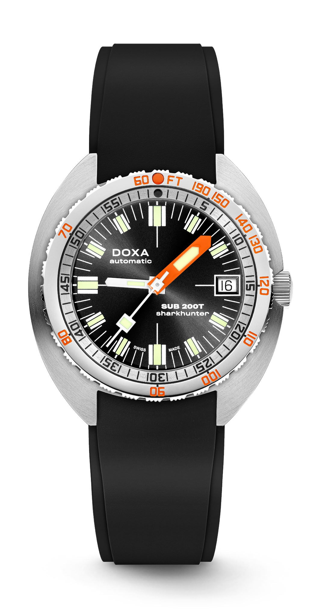 Doxa SUB 200T Sharkhunter Sunray luxury timepiece - detailed view