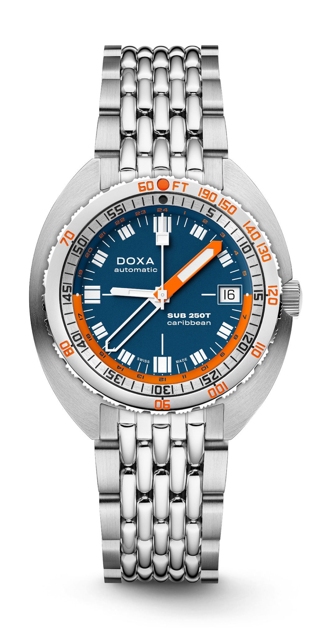 Doxa SUB 250T GMT Caribbean luxury timepiece - detailed view