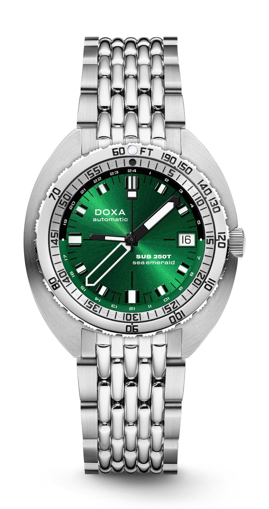 Doxa SUB 250T GMT Sea Emerald luxury timepiece - detailed view