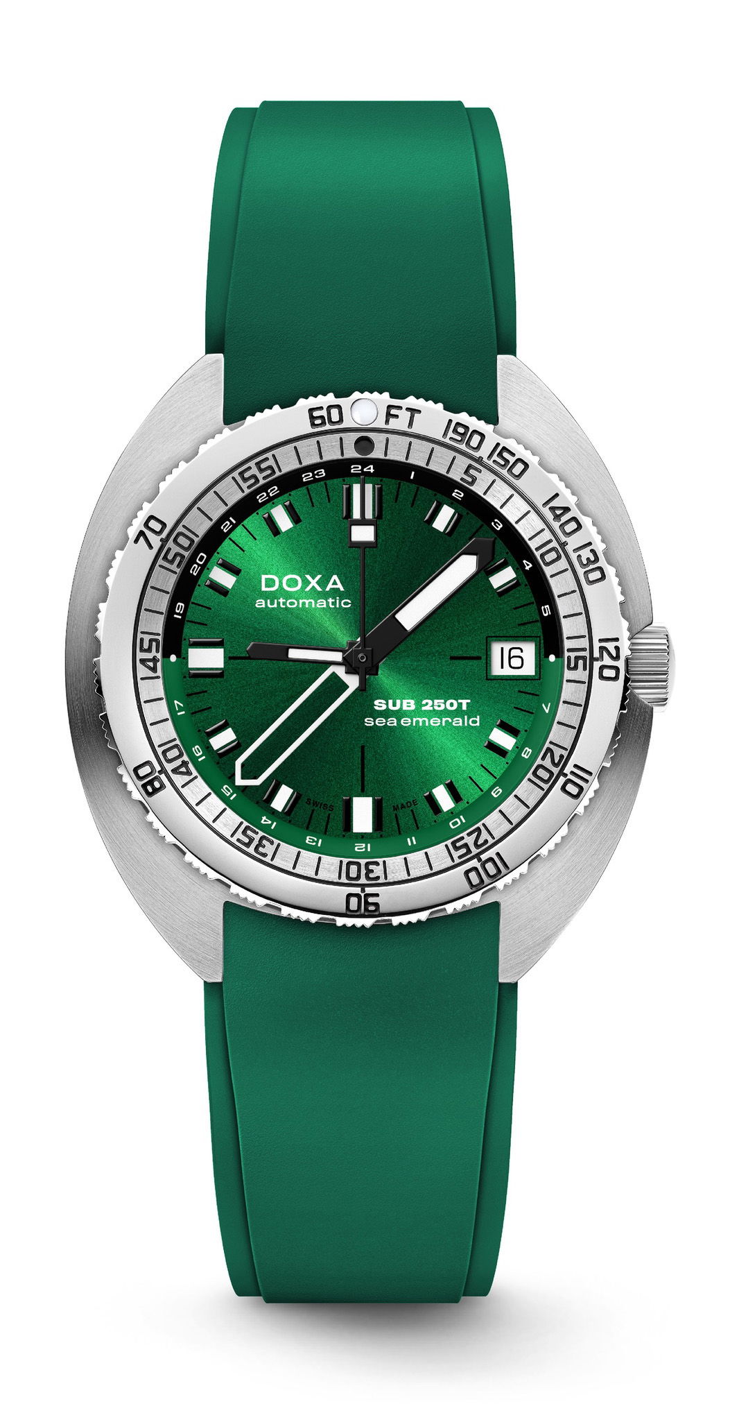 Doxa SUB 250T GMT Sea Emerald luxury timepiece - detailed view