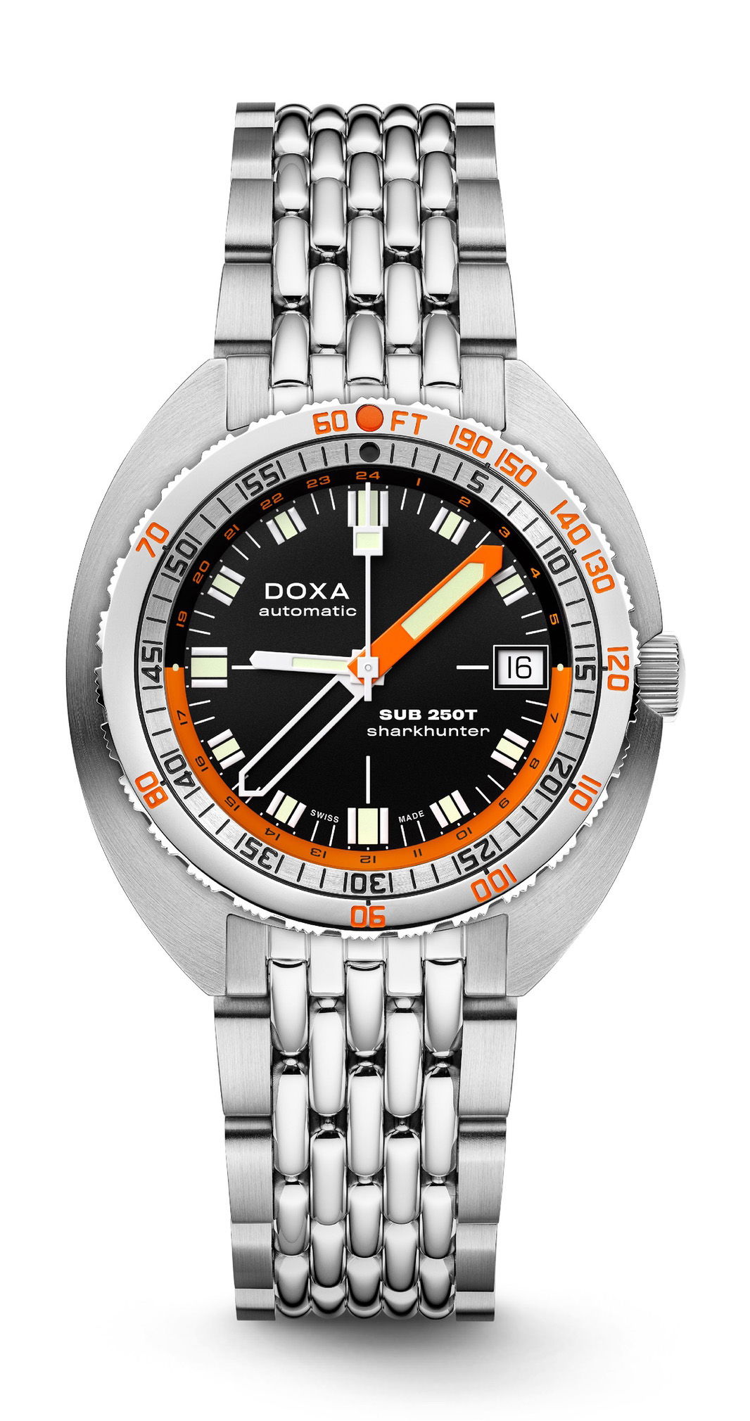 Doxa SUB 250T GMT Sharkhunter luxury timepiece - detailed view