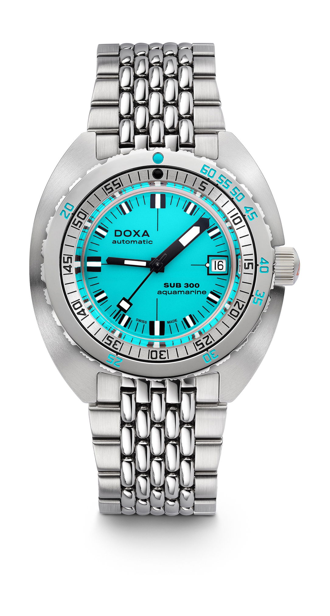 Doxa SUB 300 Aquamarine luxury timepiece - detailed view