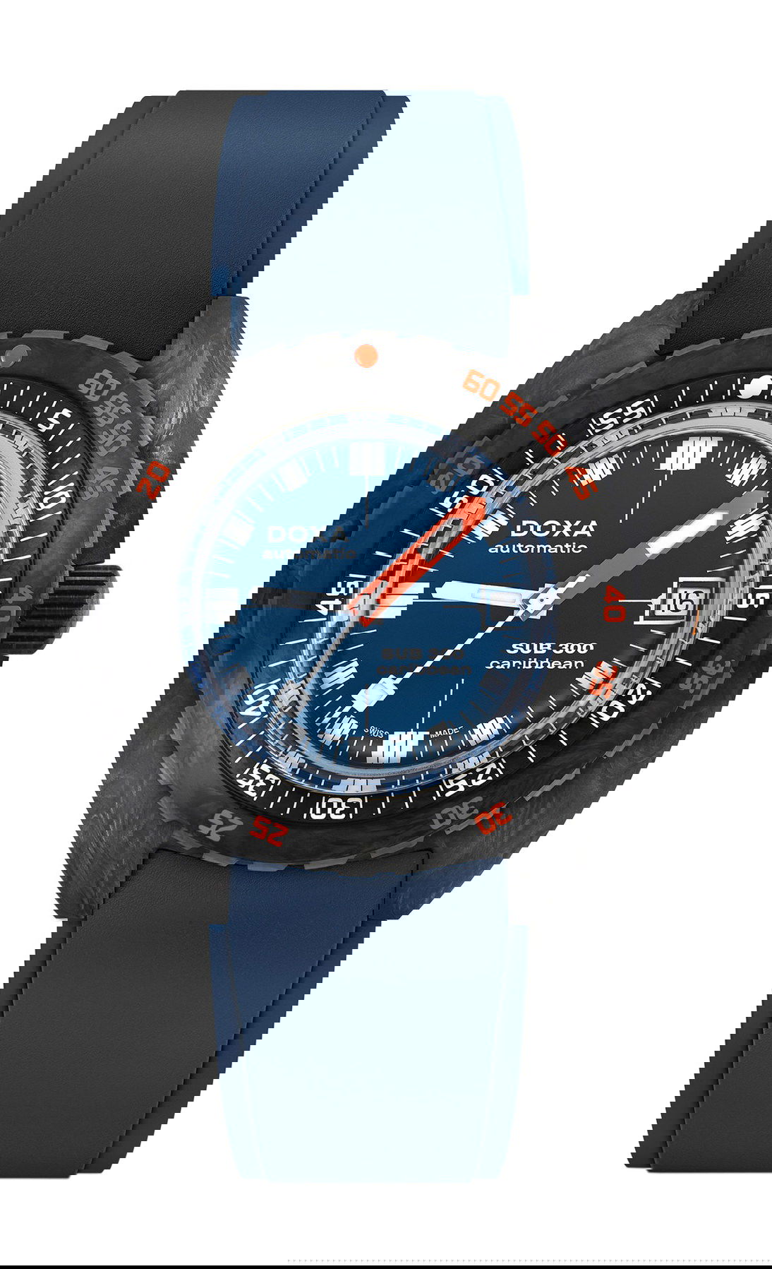 Doxa SUB 300 Carbon Caribbean luxury timepiece - detailed view