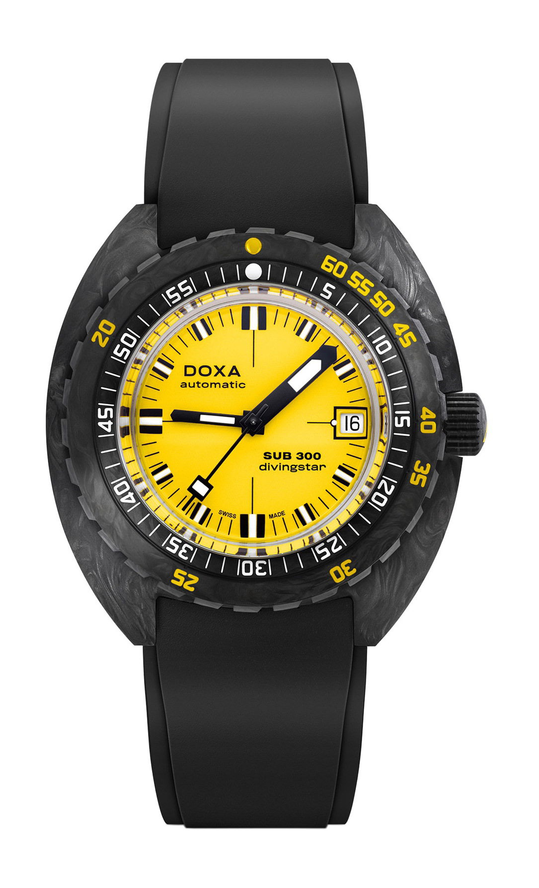 Doxa SUB 300 Carbon Divingstar luxury timepiece - detailed view