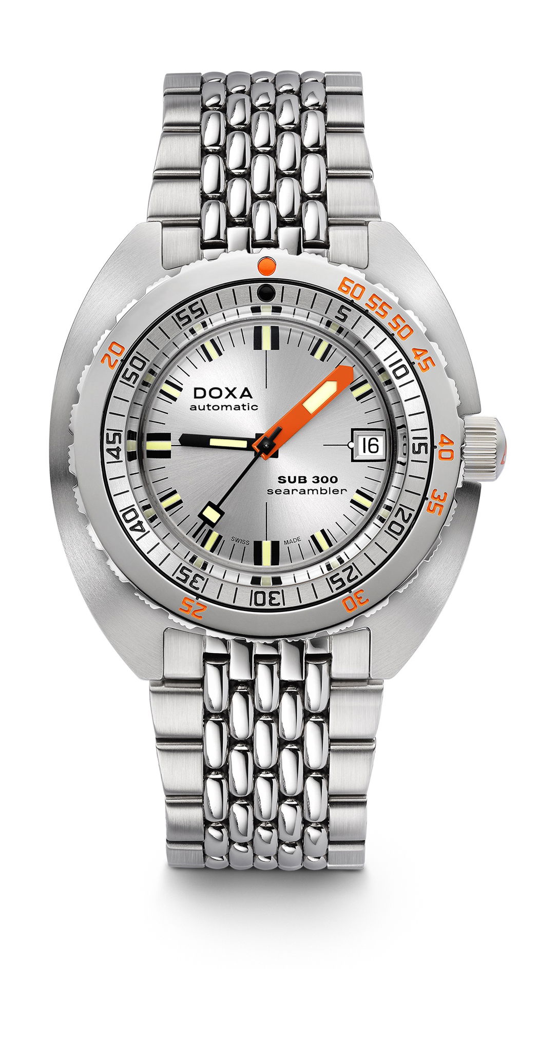 Doxa SUB 300 Searambler luxury timepiece - detailed view