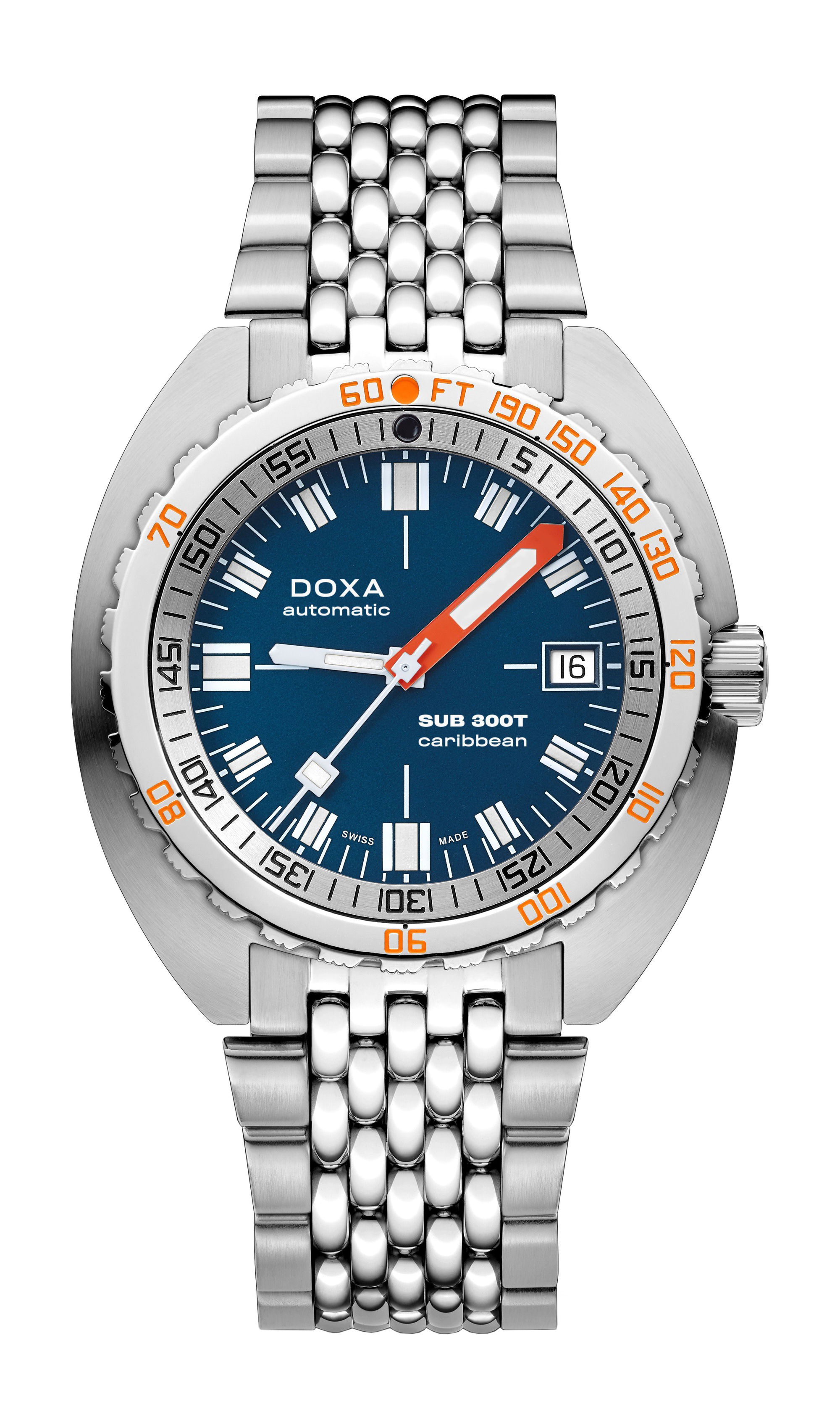 Doxa SUB 300T Caribbean luxury timepiece - detailed view