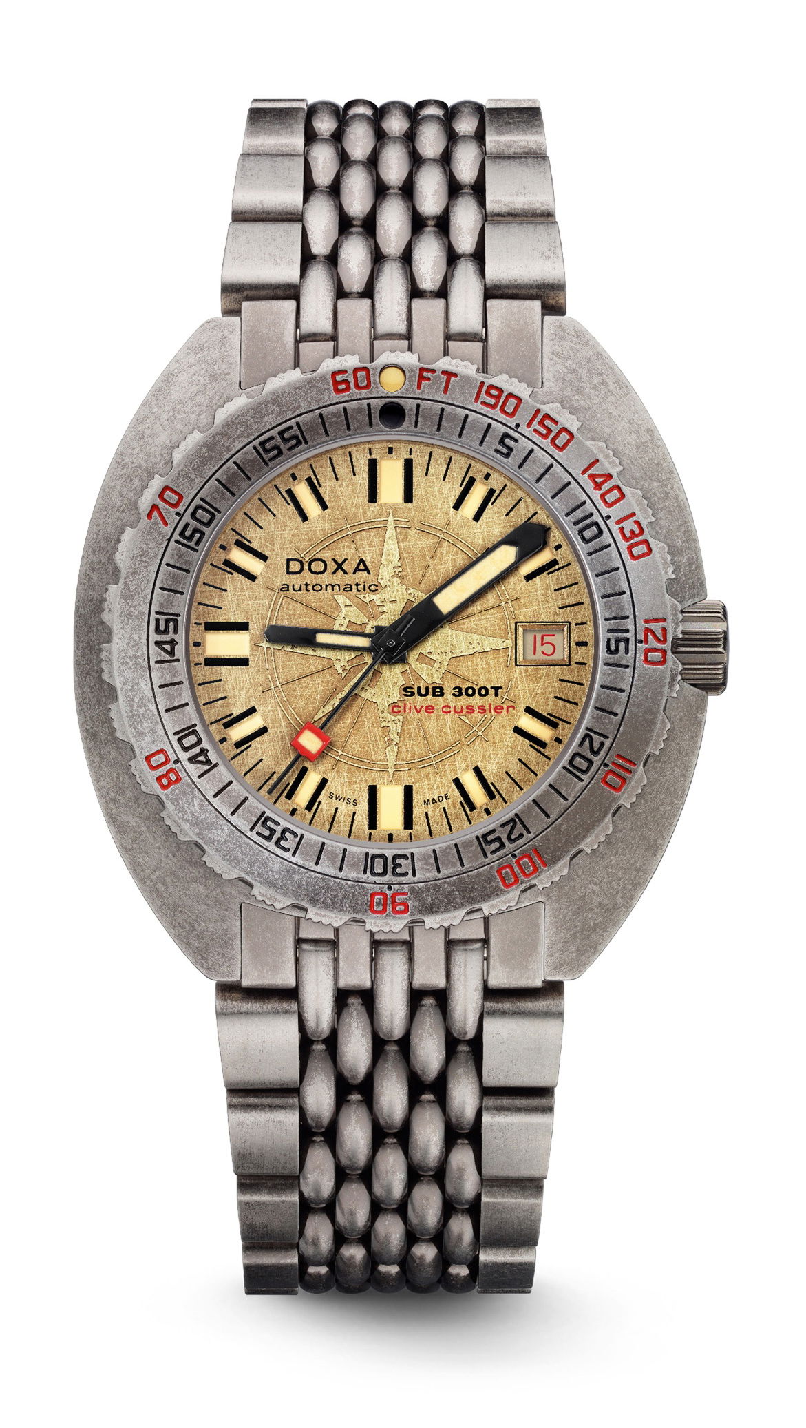 Doxa SUB 300T Clive Cussler luxury timepiece - detailed view