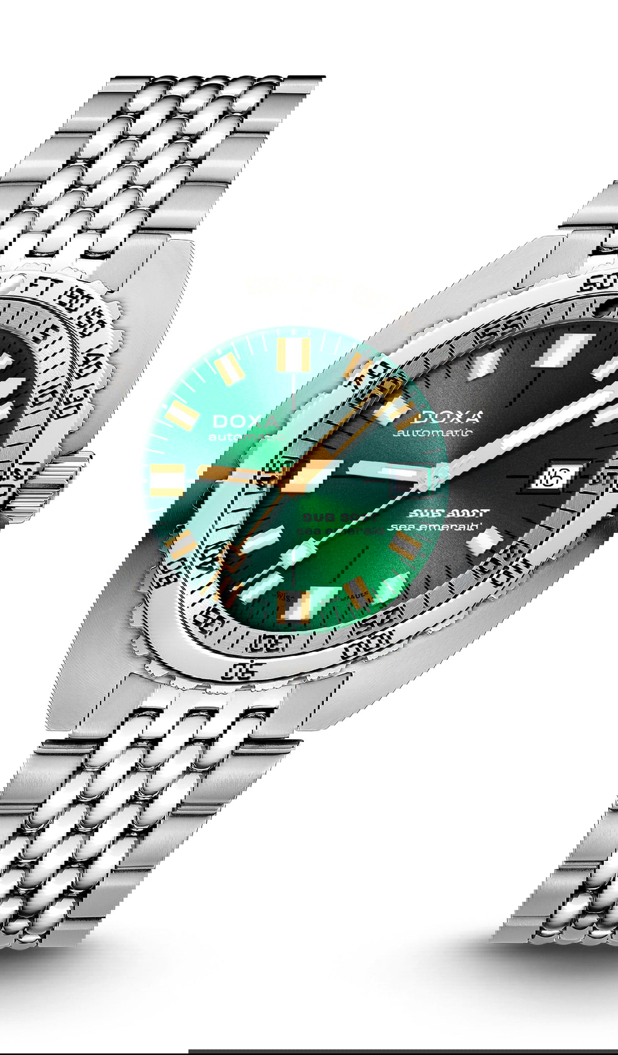 Doxa SUB 300T Sea Emerald luxury timepiece - detailed view