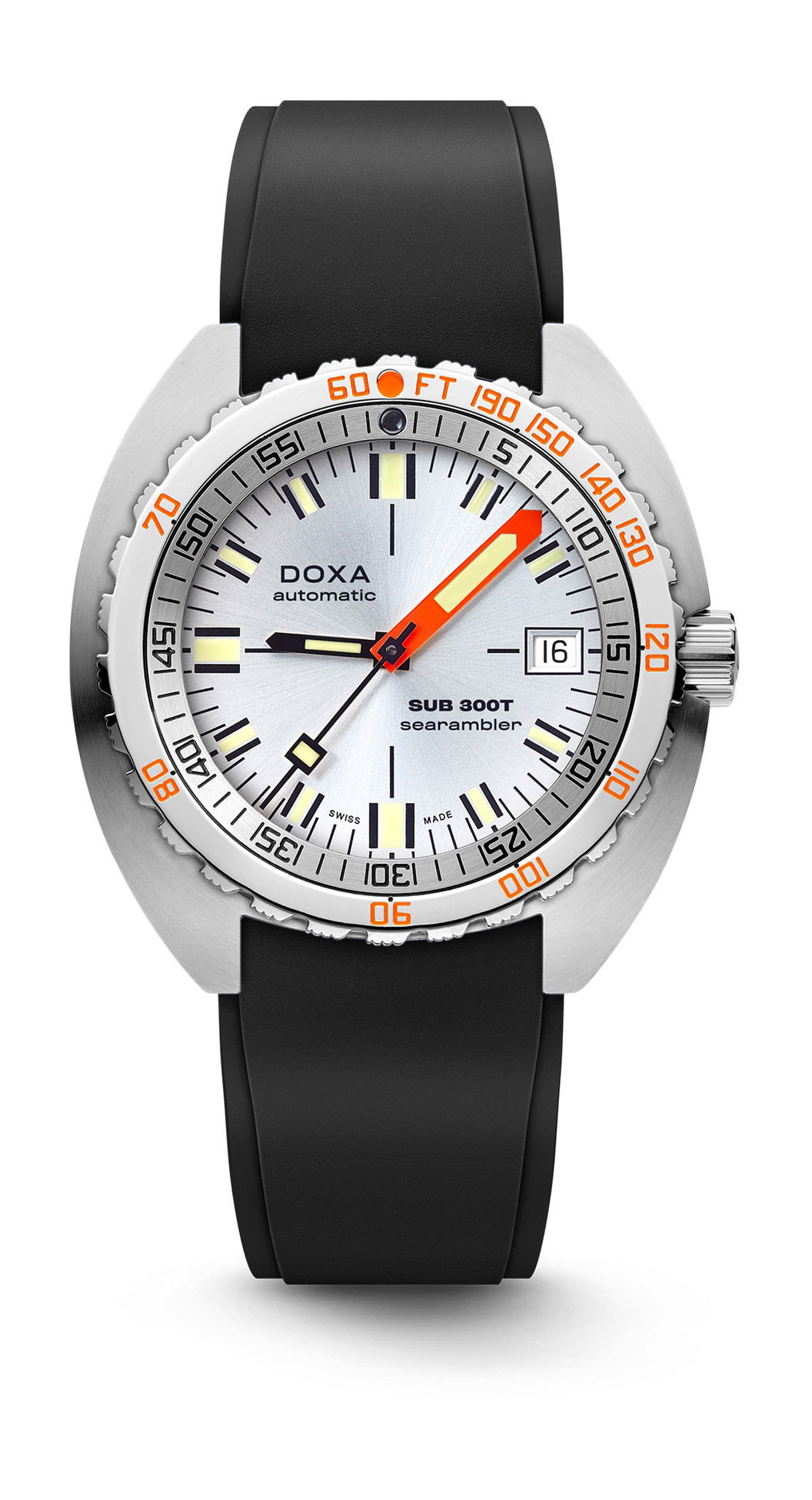 Doxa SUB 300T Searambler luxury timepiece - detailed view