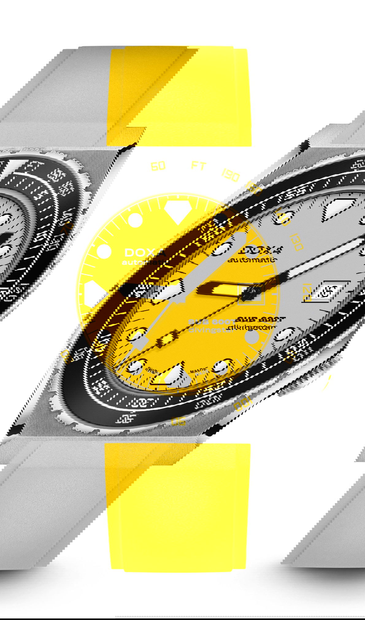 Doxa SUB 600T Divingstar Ceramic Bezel luxury timepiece - detailed view