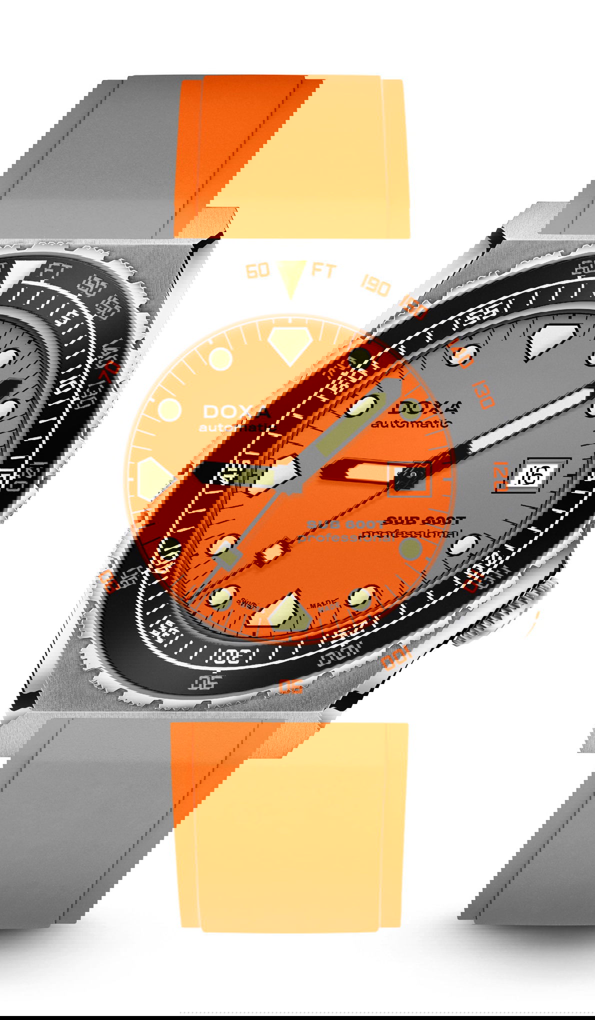 Doxa SUB 600T Professional Ceramic Bezel luxury timepiece - detailed view