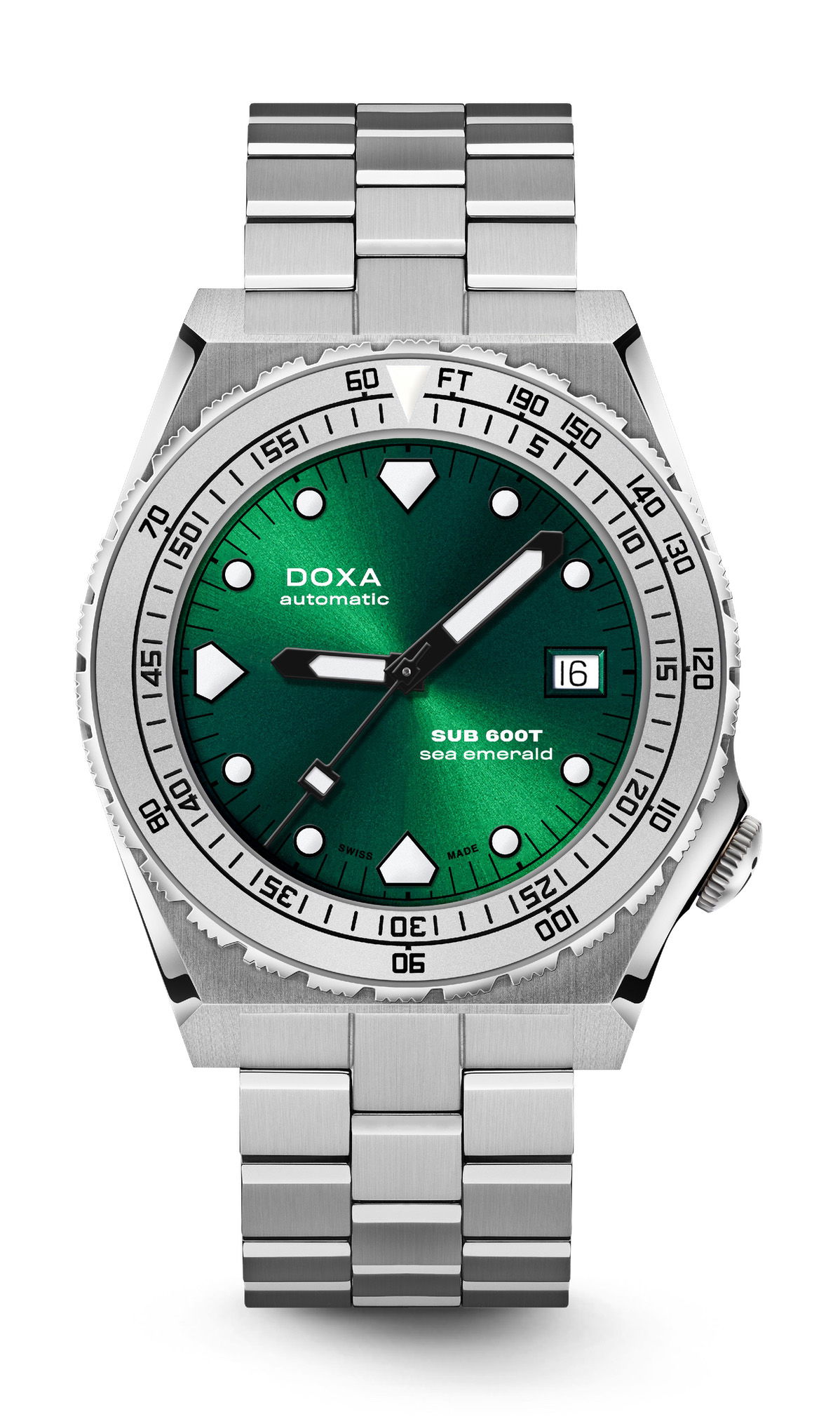 Doxa SUB 600T Sea Emerald luxury timepiece - detailed view