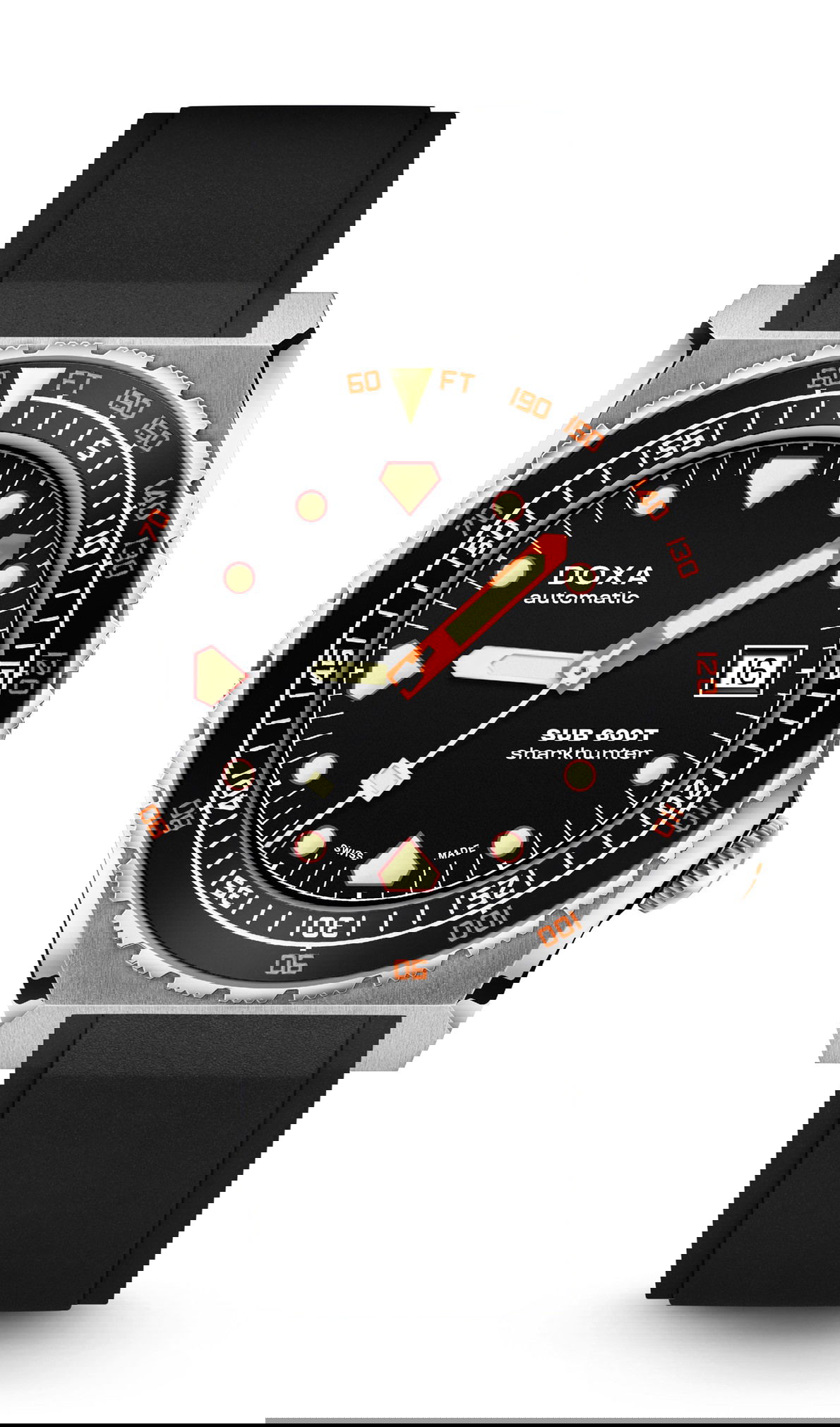 Doxa SUB 600T Sharkhunter Ceramic Bezel luxury timepiece - detailed view