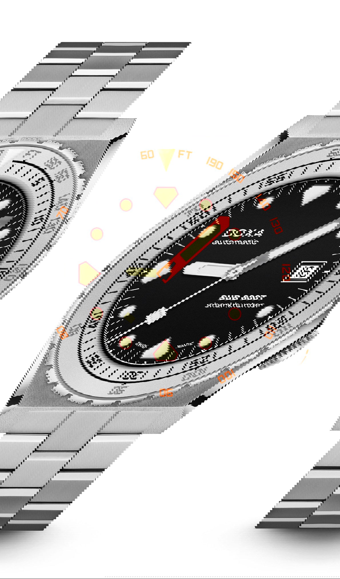 Doxa SUB 600T Sharkhunter luxury timepiece - detailed view