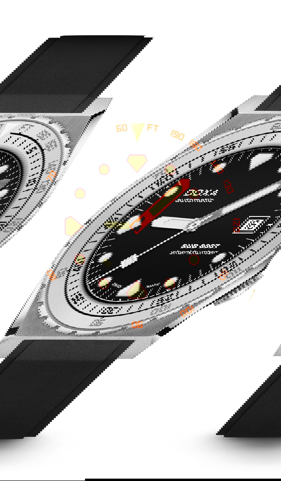 Doxa SUB 600T Sharkhunter luxury timepiece - detailed view