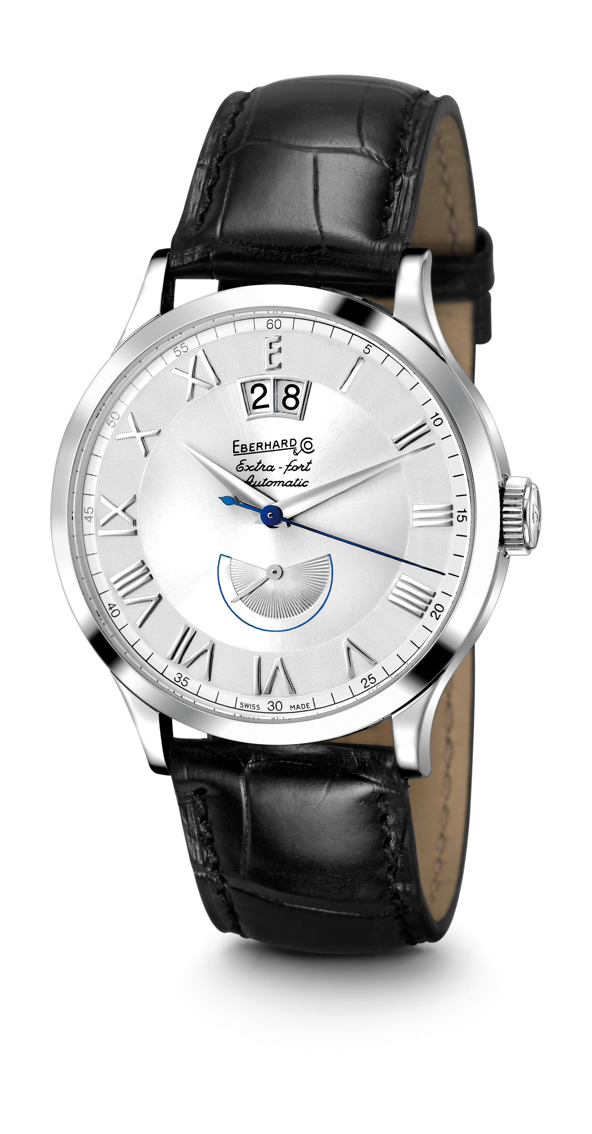Eberhard & Co Extra-fort Grade Date Réserve de Marche Edition Bleuet luxury timepiece - detailed view