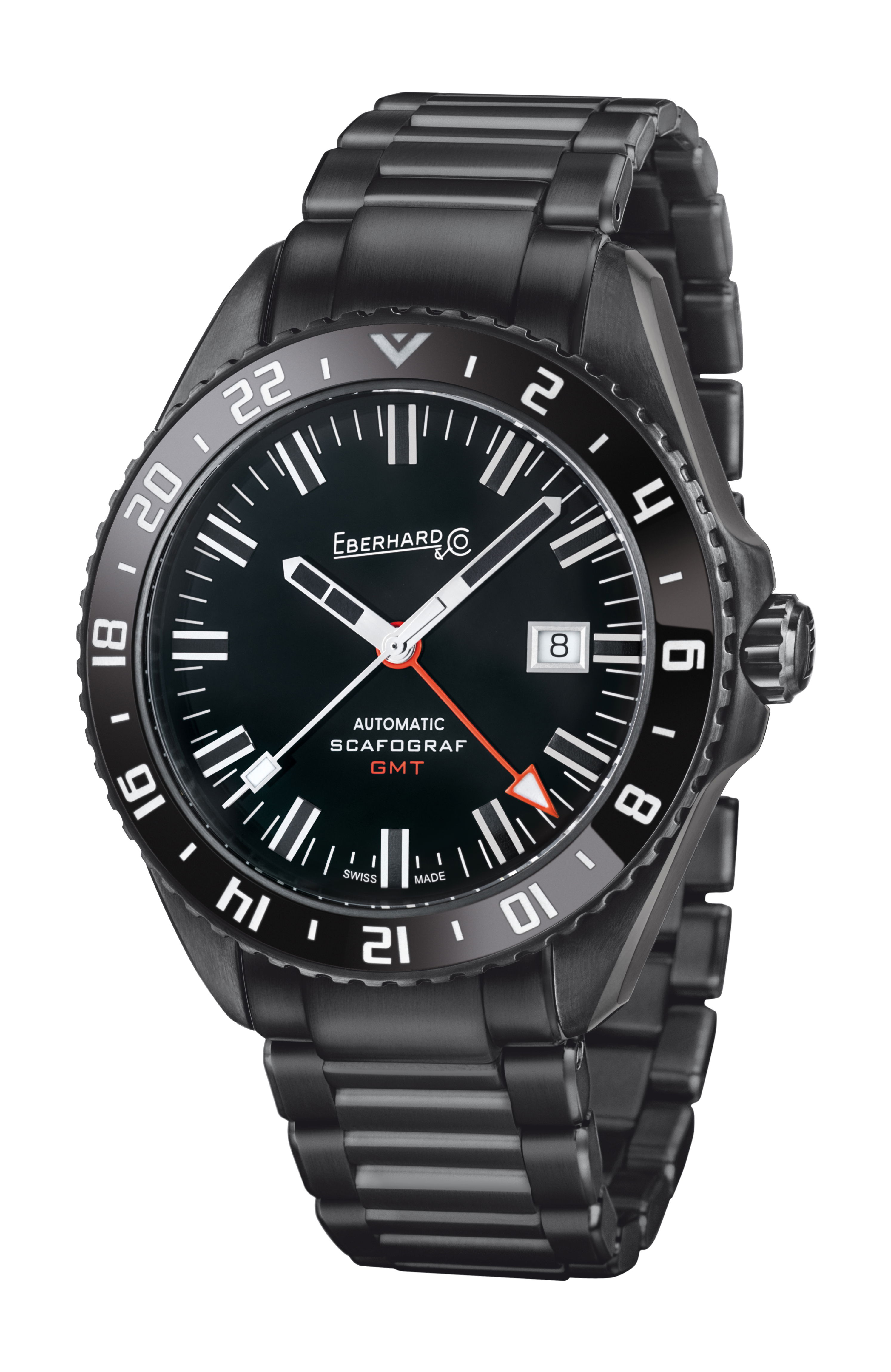 Eberhard & Co Scafograf GMT The Black Sheep luxury timepiece - detailed view