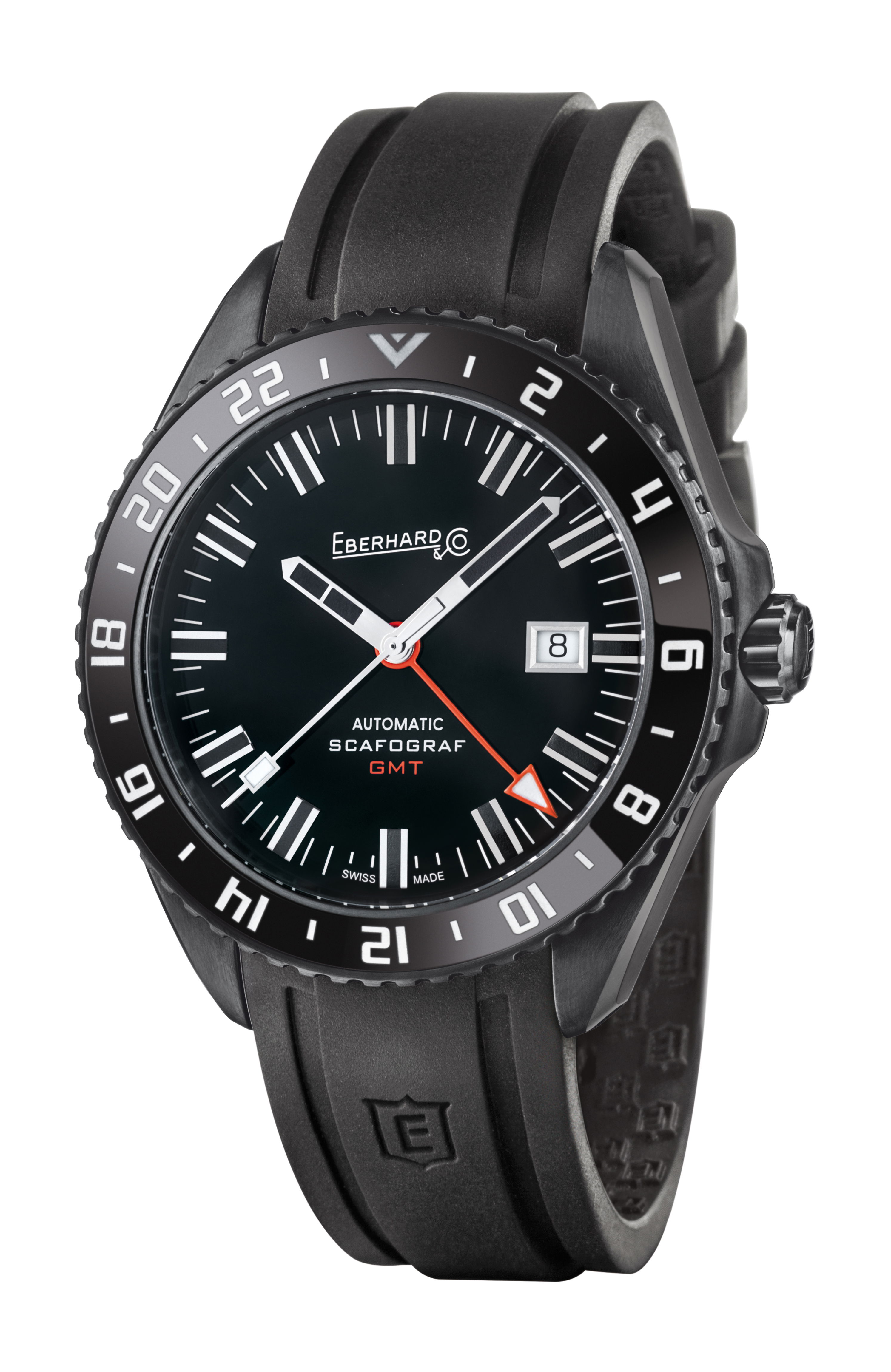 Eberhard & Co Scafograf GMT The Black Sheep luxury timepiece - detailed view