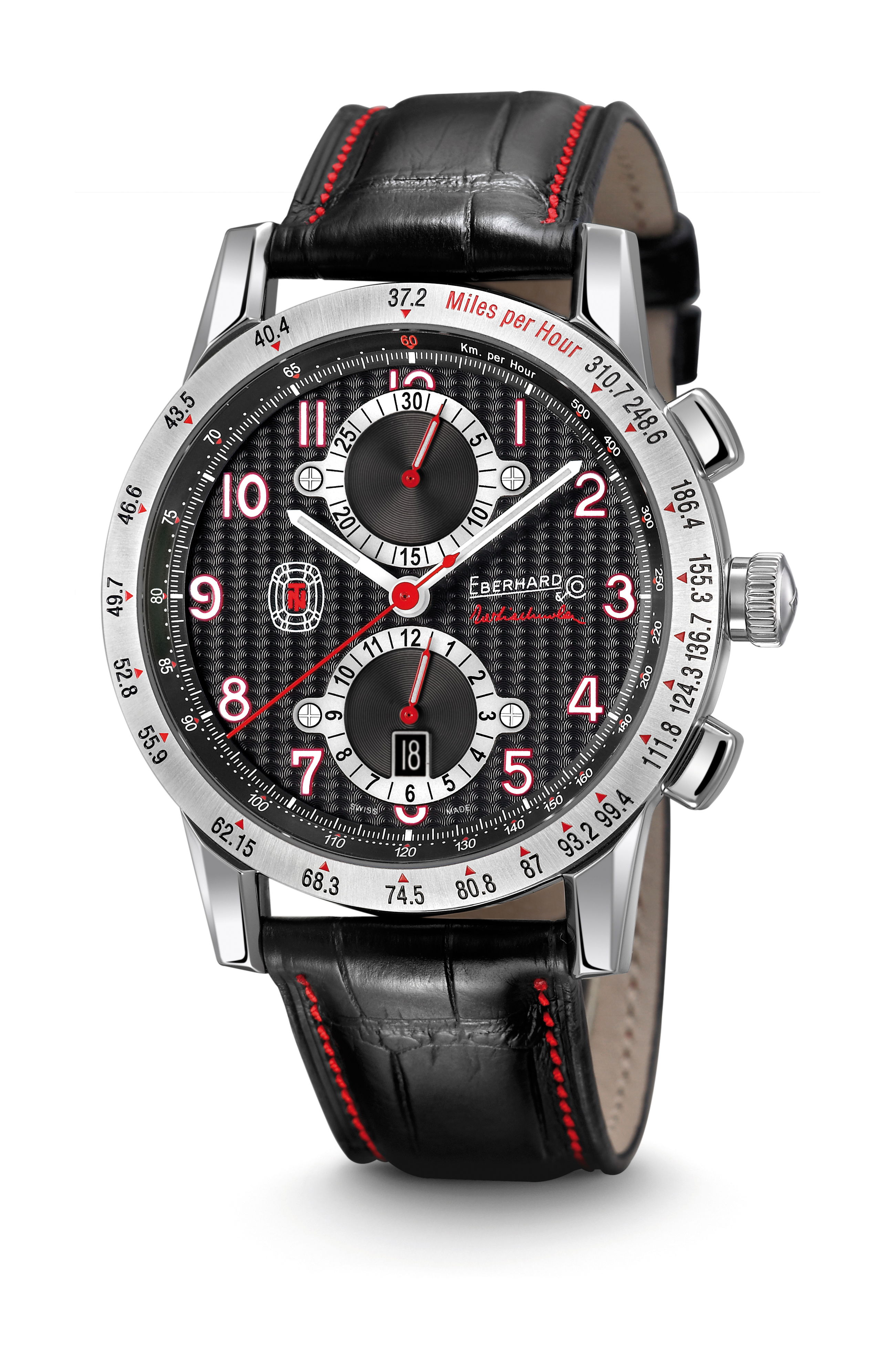Eberhard & Co Tazio Nuvolari Grand Prix luxury timepiece - detailed view