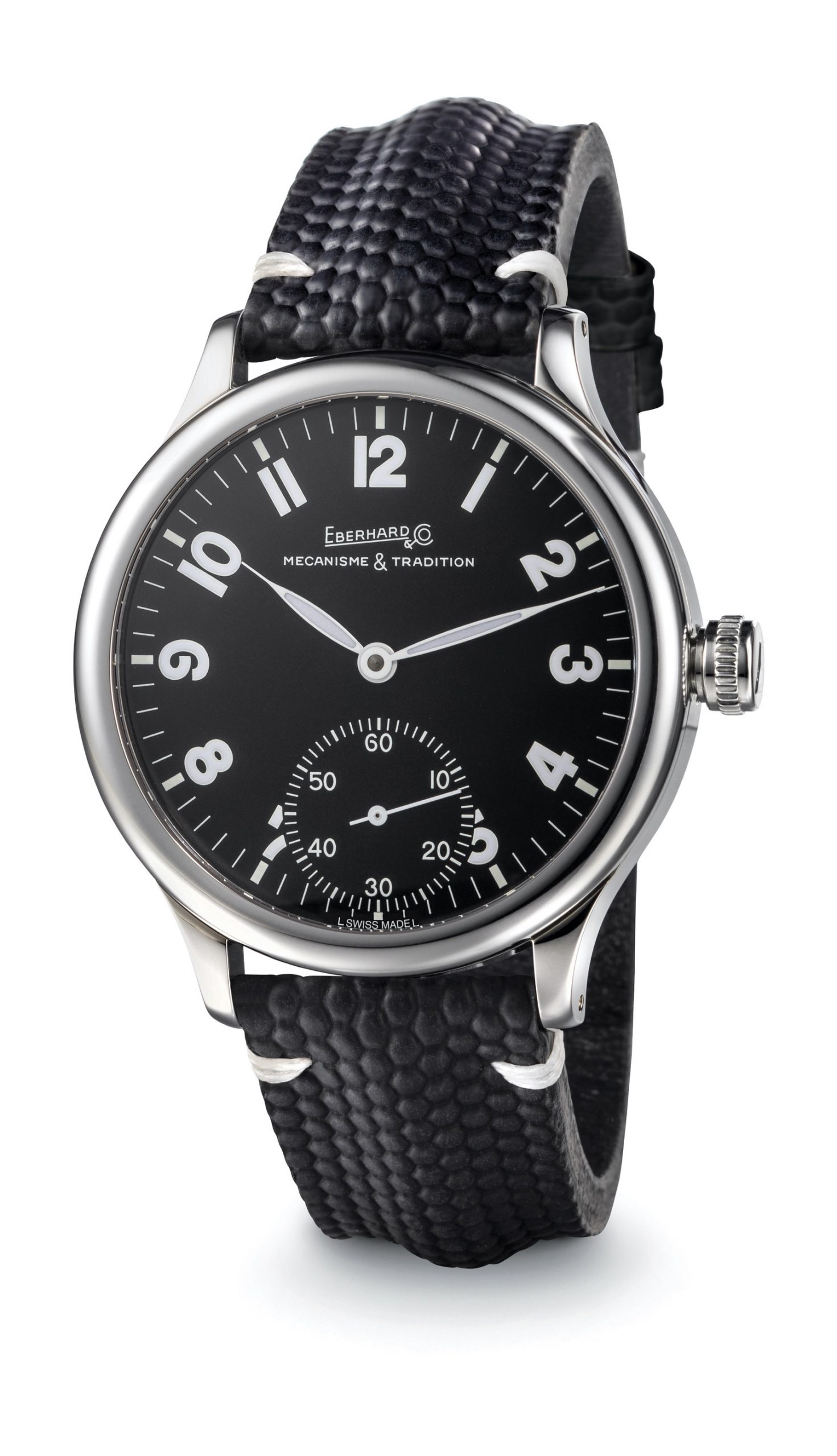 Eberhard & Co Traversetolo Noir luxury timepiece - detailed view