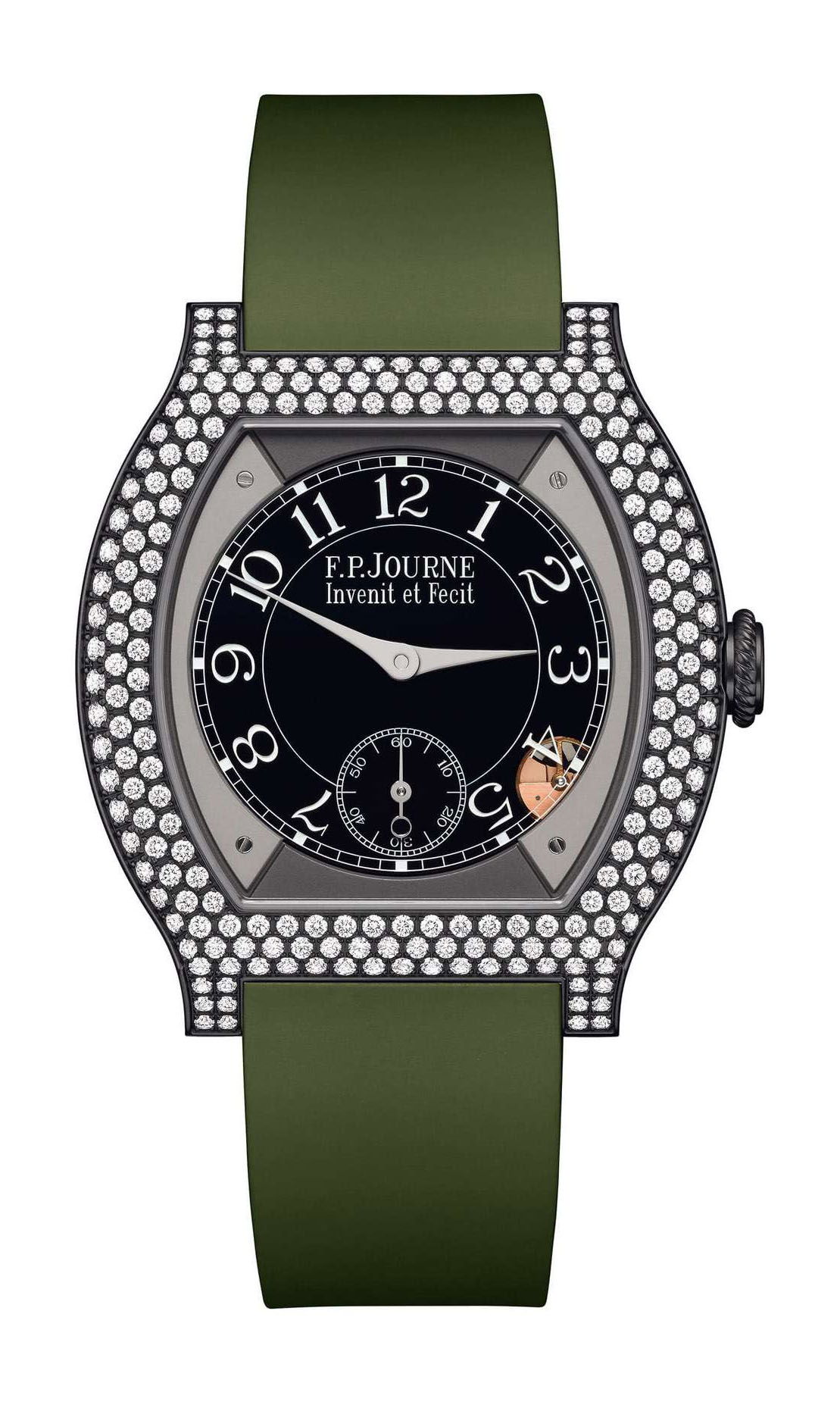 F.P.Journe élégante 40 Titalyt 12 Rows of Diamonds luxury timepiece - detailed view