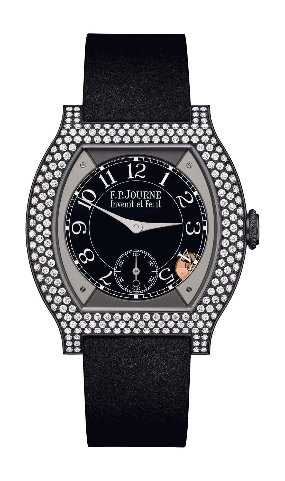 F.P.Journe élégante 40 Titalyt 12 Rows of Diamonds luxury timepiece - detailed view