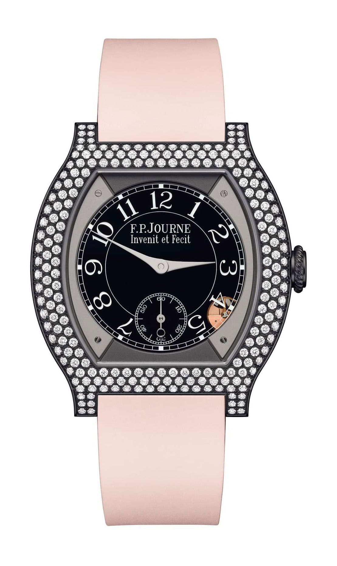 F.P.Journe élégante 40 Titalyt 12 Rows of Diamonds luxury timepiece - detailed view