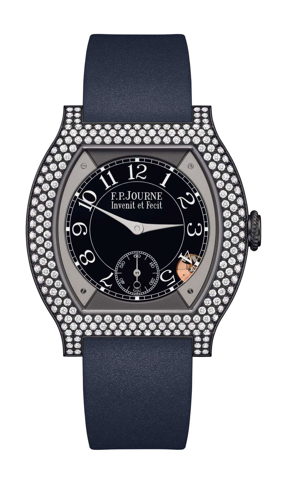F.P.Journe élégante 40 Titalyt 12 Rows of Diamonds luxury timepiece - detailed view