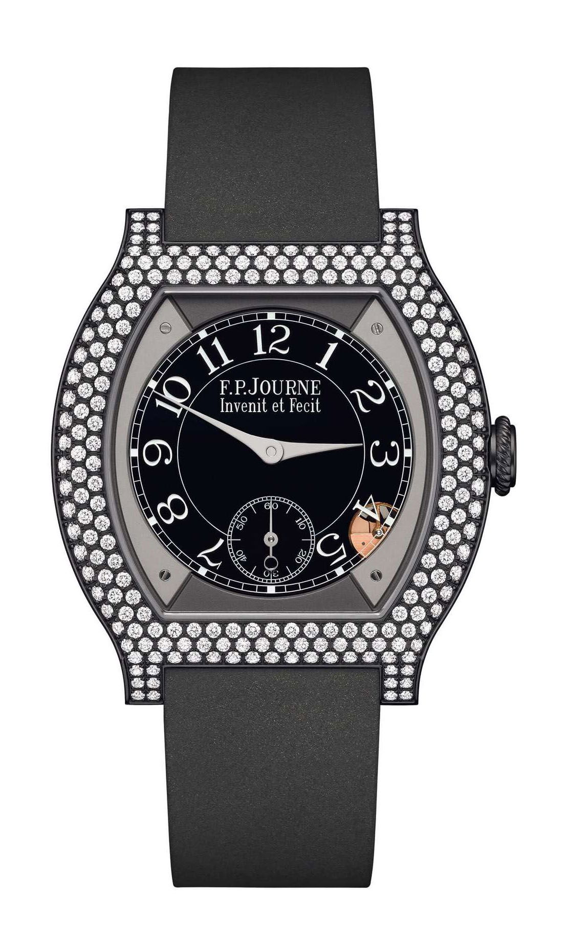 F.P.Journe élégante 40 Titalyt 12 Rows of Diamonds luxury timepiece - detailed view