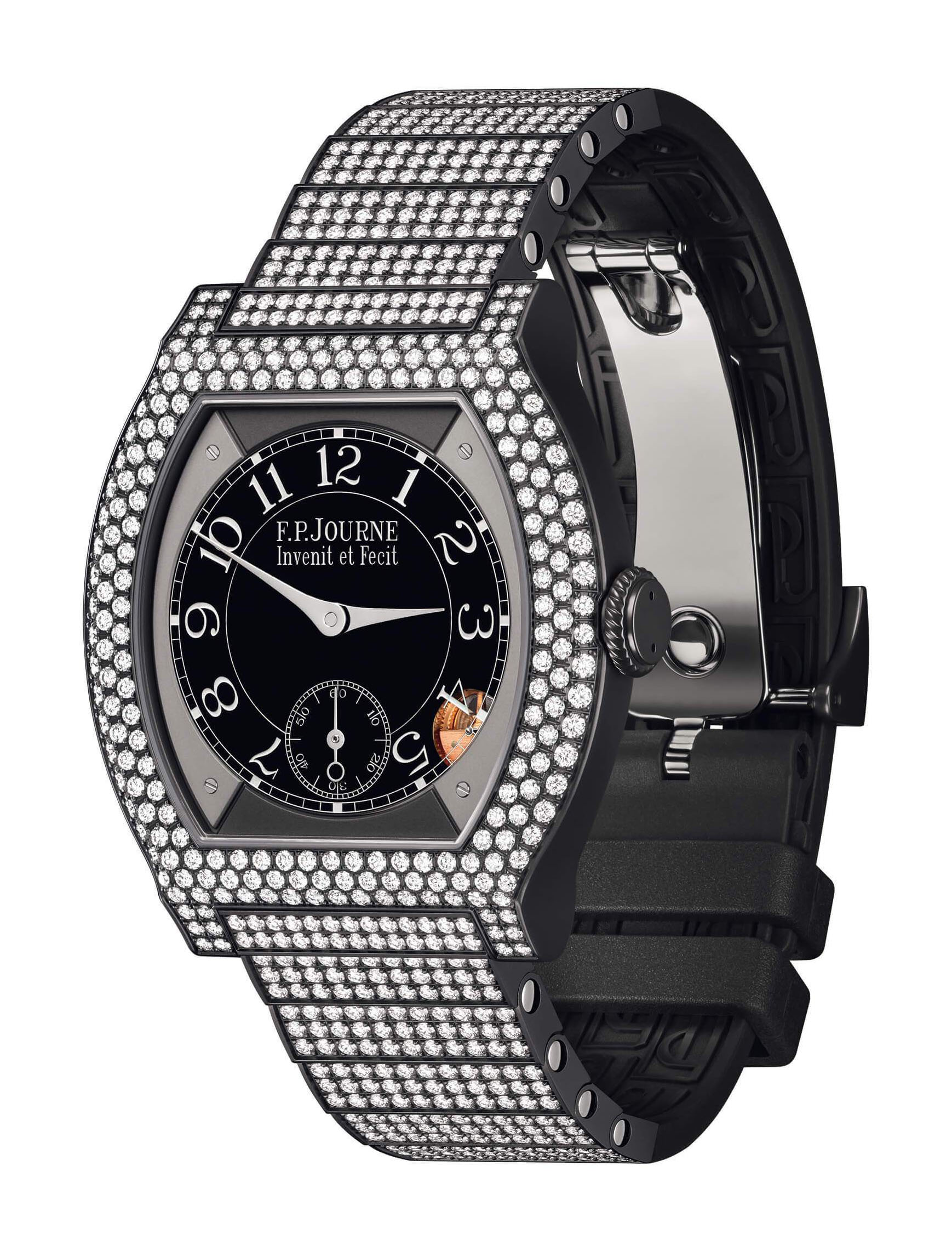 F.P.Journe élégante 40 Titalyt 12 Rows of Diamonds with Set Bracelet luxury timepiece - detailed view