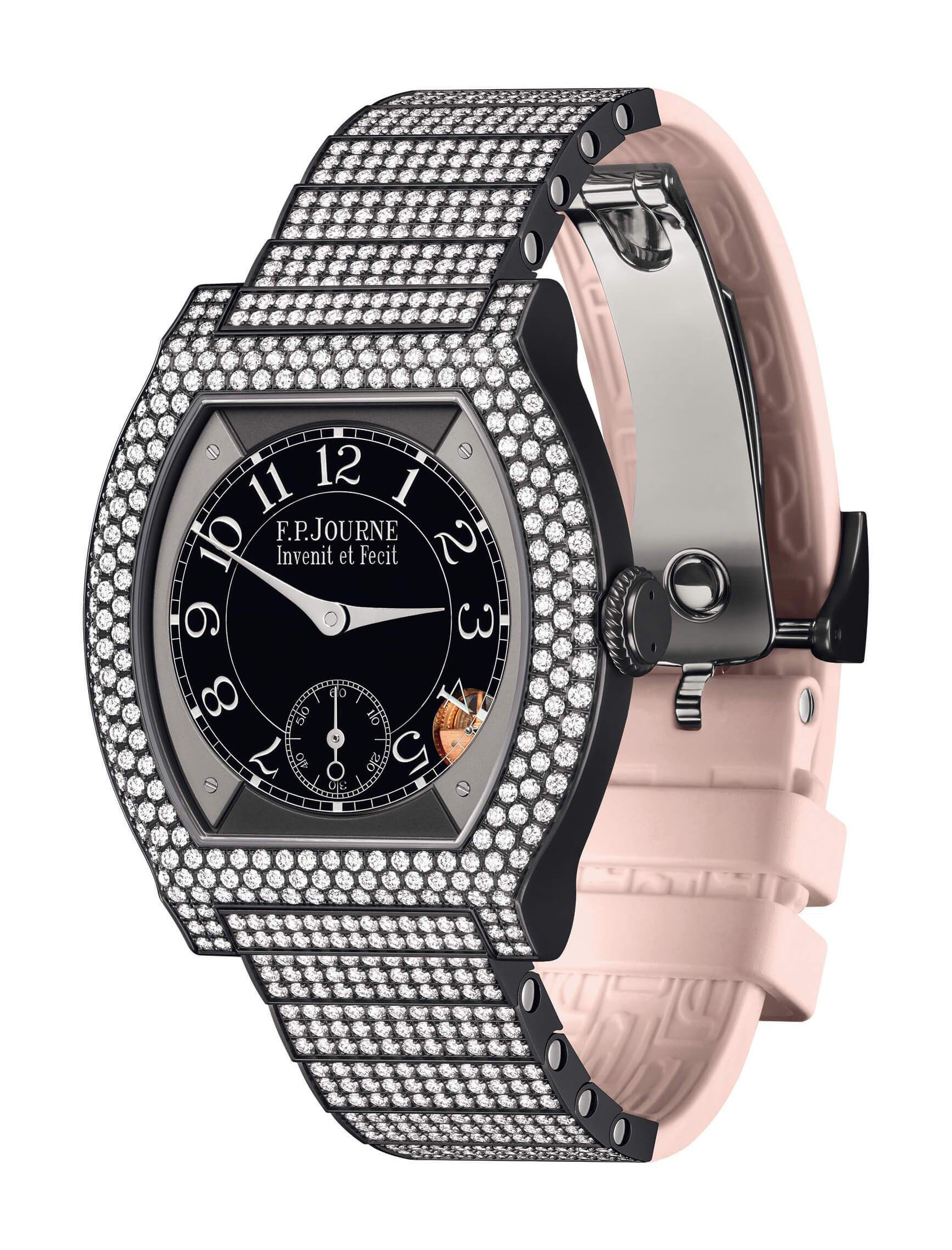 F.P.Journe élégante 40 Titalyt 12 Rows of Diamonds with Set Bracelet luxury timepiece - detailed view